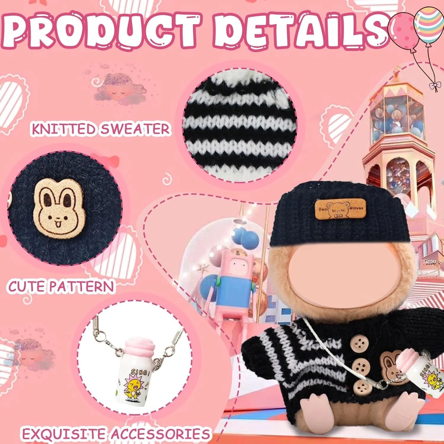 بسته 5 عددی لباس عروسک، لباس برای عروسک 17 سانتی متری، پولیشی با کلاه، پلیور، کوله پشتی برای پسران و دختران، هدیه (بدون عروسک) بسته 5 عددی لباس عروسک، لباس برای عروسک 17 سانتی متری، پولیشی با کلاه، پلیور، کوله پشتی برای پسران و دختران، هدیه (بدون عروسک)