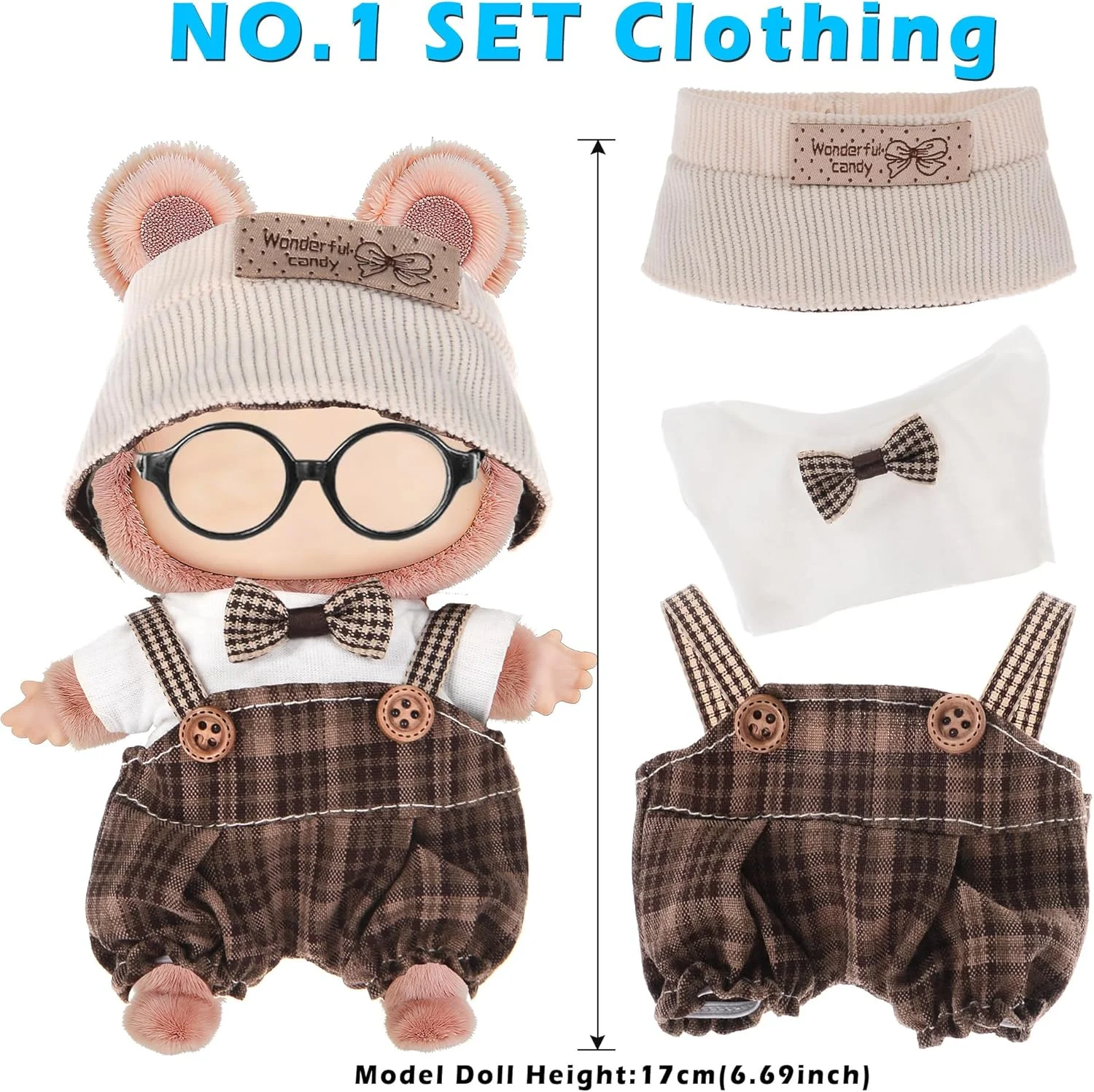 دالبی مجموعه 6 عددی لباس عروسک با لوازم جانبی برای عروسک های 17 سانتی متری شامل: 5 کلاه، 1 سنجاق سر، 6 تاپ، 6 شلوار - لباس نرم و شیک (عروسک و عینک شامل نمی شود) دالبی مجموعه 6 عددی لباس عروسک با لوازم جانبی برای عروسک های 17 سانتی متری شامل: 5 کلاه، 1 سنجاق سر، 6 تاپ، 6 شلوار - لباس نرم و شیک (عروسک و عینک شامل نمی شود)