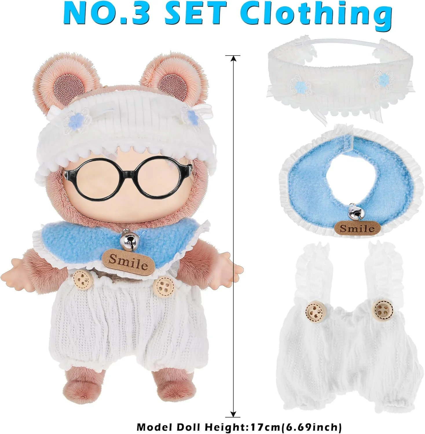 دالبی مجموعه 6 عددی لباس عروسک با لوازم جانبی برای عروسک های 17 سانتی متری شامل: 5 کلاه، 1 سنجاق سر، 6 تاپ، 6 شلوار - لباس نرم و شیک (عروسک و عینک شامل نمی شود) دالبی مجموعه 6 عددی لباس عروسک با لوازم جانبی برای عروسک های 17 سانتی متری شامل: 5 کلاه، 1 سنجاق سر، 6 تاپ، 6 شلوار - لباس نرم و شیک (عروسک و عینک شامل نمی شود)