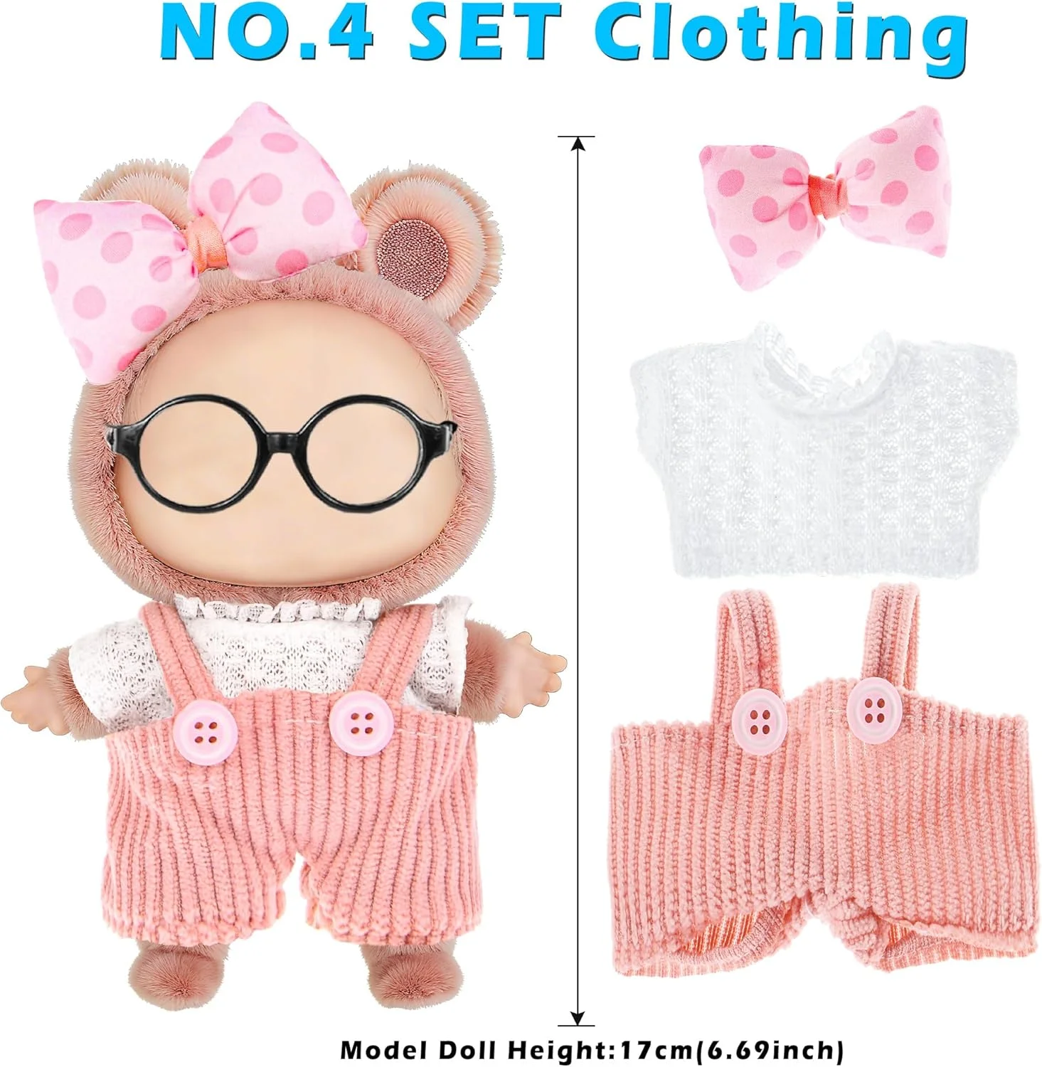 دالبی مجموعه 6 عددی لباس عروسک با لوازم جانبی برای عروسک های 17 سانتی متری شامل: 5 کلاه، 1 سنجاق سر، 6 تاپ، 6 شلوار - لباس نرم و شیک (عروسک و عینک شامل نمی شود) دالبی مجموعه 6 عددی لباس عروسک با لوازم جانبی برای عروسک های 17 سانتی متری شامل: 5 کلاه، 1 سنجاق سر، 6 تاپ، 6 شلوار - لباس نرم و شیک (عروسک و عینک شامل نمی شود)