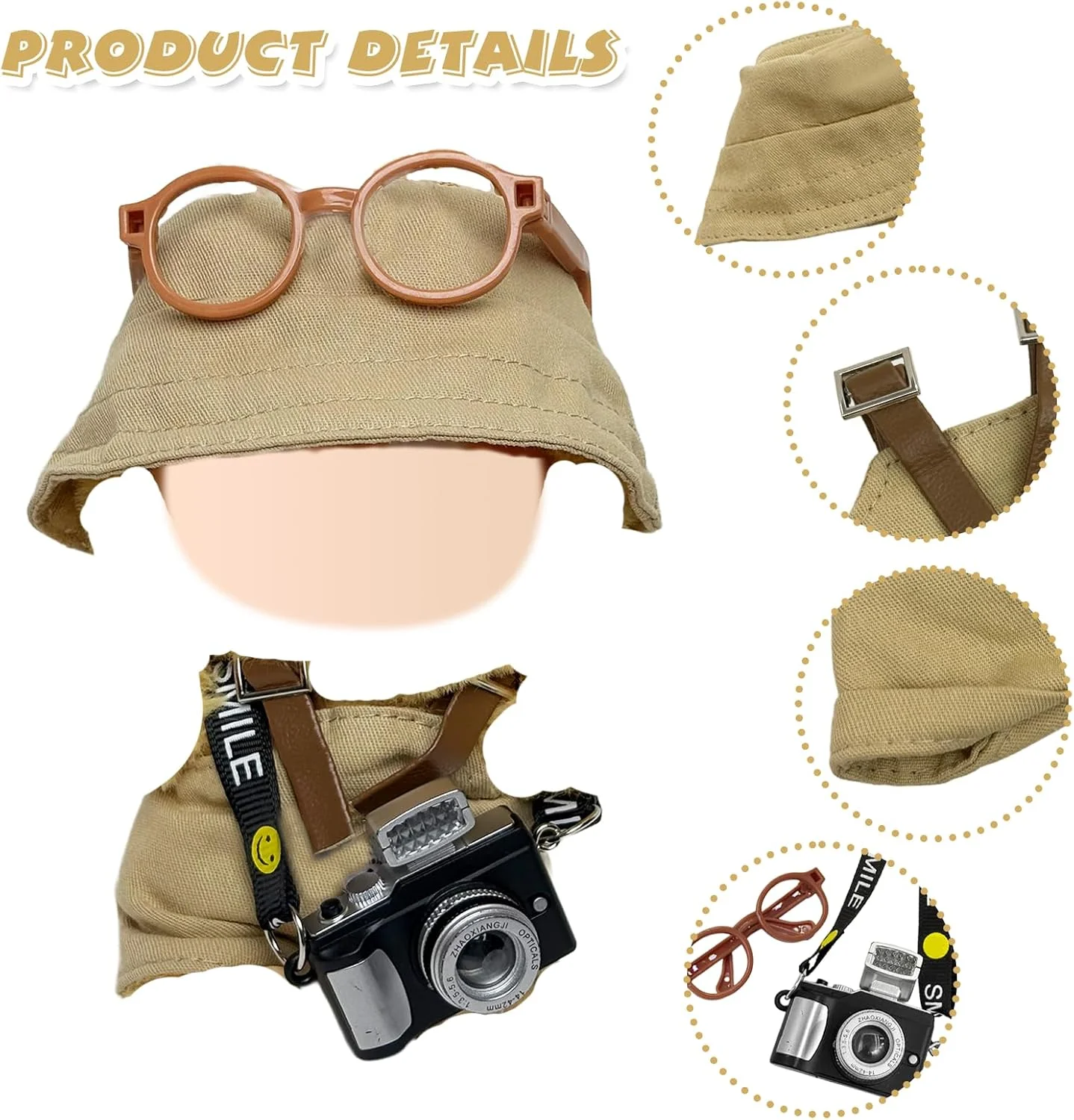 Carreuty ست 3 تکه لباس عروسک برای عروسک های پولیشی 17 سانتی متری، شامل 1 لگ، 1 کلاه ماهیگیری، 1 دوربین، 1 عینک برای عروسک ها، لباس ممتاز، هدیه تولد و تعطیلات برای دختران و کودکان (بدون عروسک) قهوه ای Carreuty ست 3 تکه لباس عروسک برای عروسک های پولیشی 17 سانتی متری، شامل 1 لگ، 1 کلاه ماهیگیری، 1 دوربین، 1 عینک برای عروسک ها، لباس ممتاز، هدیه تولد و تعطیلات برای دختران و کودکان (بدون عروسک) قهوه ای