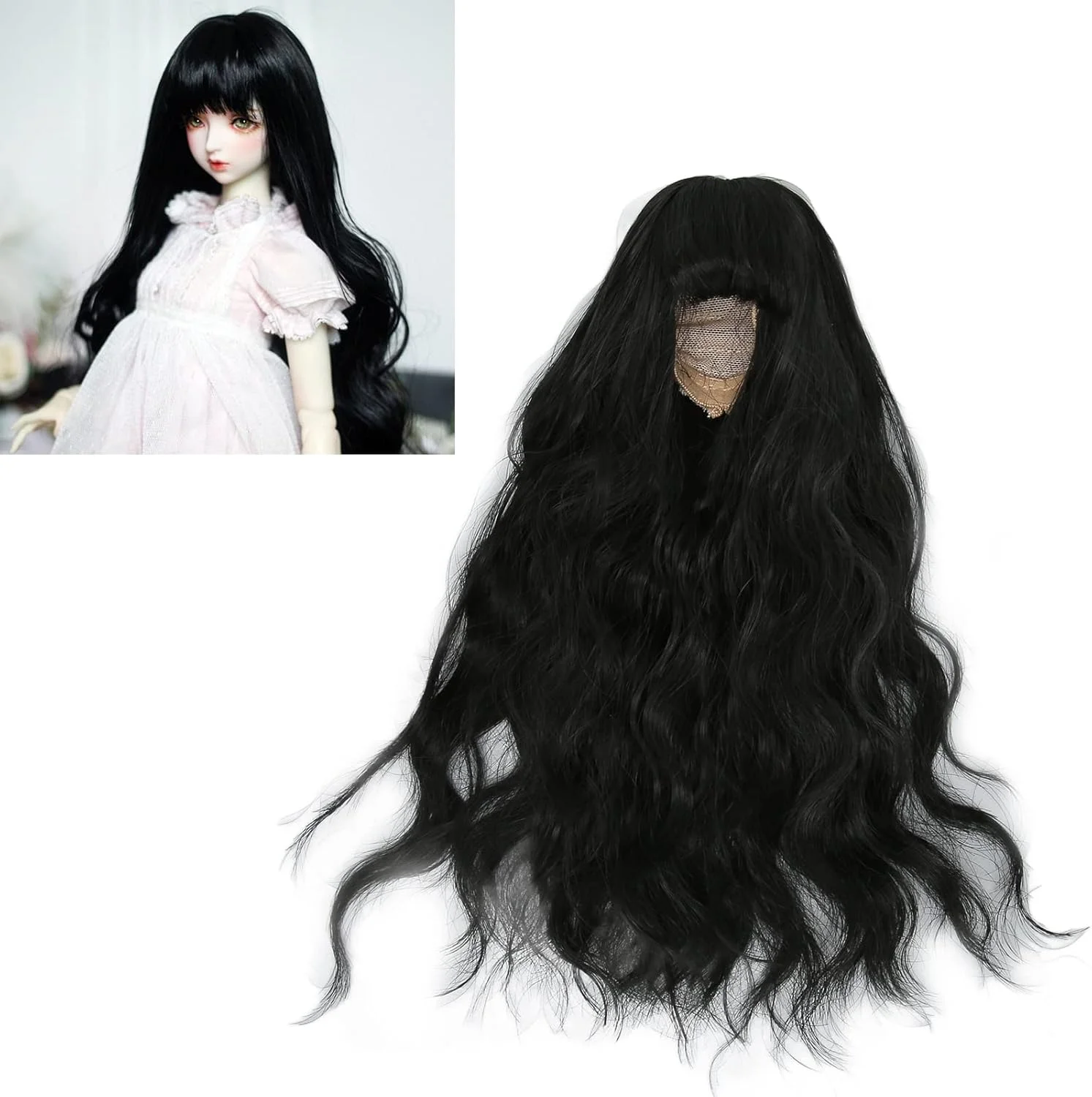 کلاه گیس عروسک 1/6 با لمس نرم و پوشش توپی (مشکی) کلاه گیس عروسک 1/6 با لمس نرم و پوشش توپی (مشکی)