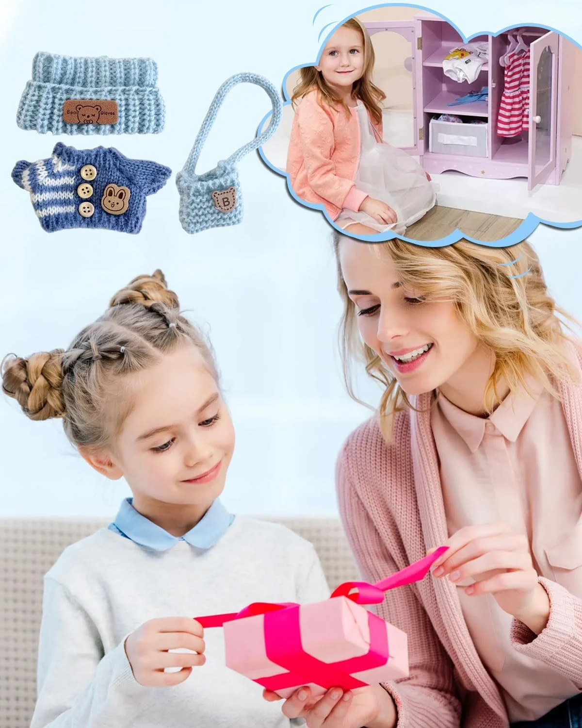 لباس عروسک، لباس عروسک های مینیاتوری 17 سانتی متری زیبا، فقط لوازم جانبی لباس، برای عروسک های L-b-b-3.0، هودی کش بافتی، هدایای DIY کودکان، بدون عروسک (کلاه، ژاکت، کوله پشتی) لباس عروسک، لباس عروسک های مینیاتوری 17 سانتی متری زیبا، فقط لوازم جانبی لباس، برای عروسک های L-b-b-3.0، هودی کش بافتی، هدایای DIY کودکان، بدون عروسک (کلاه، ژاکت، کوله پشتی)