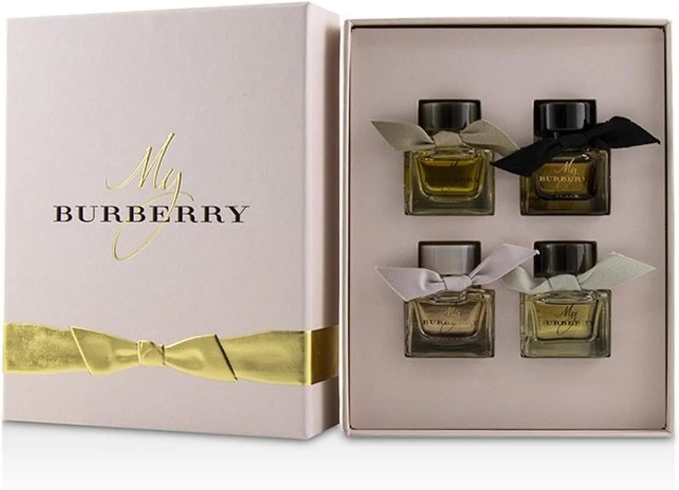 ست مینیاتوری عطر زنانه BURBERRY مدل My شامل ادو تویلت 5 میلی لیتر + ادو پرفیوم 5 میلی لیتر + ادو پرفیوم My Black 5 میلی لیتر + ادو پرفیوم Blush 5 میلی لیتر