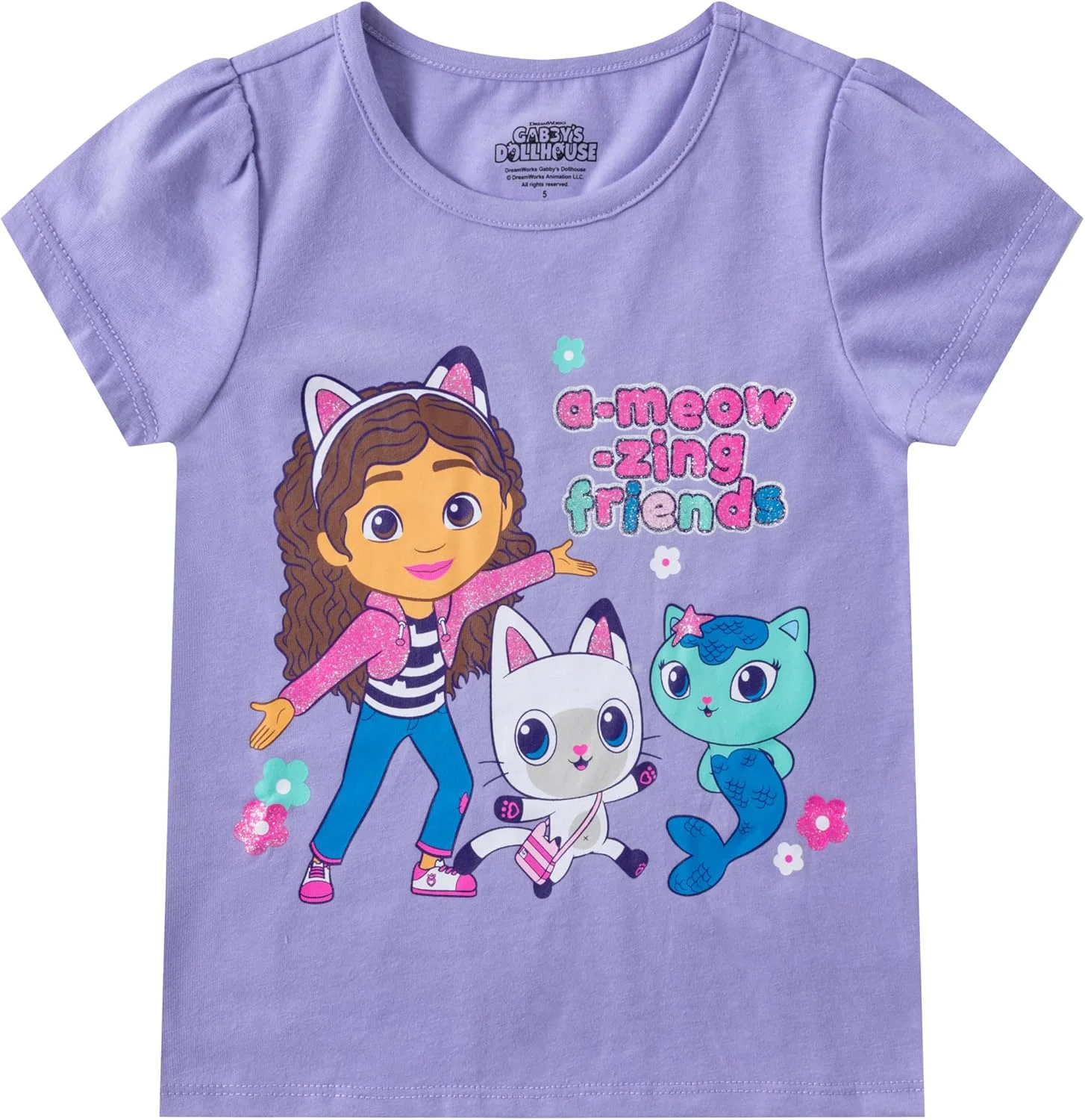 ست تی‌شرت آستین کوتاه و لگینگ دخترانه DREAMWORKS GABBY'S DOLLHOUSE برای کودکان نوپا تا بزرگ