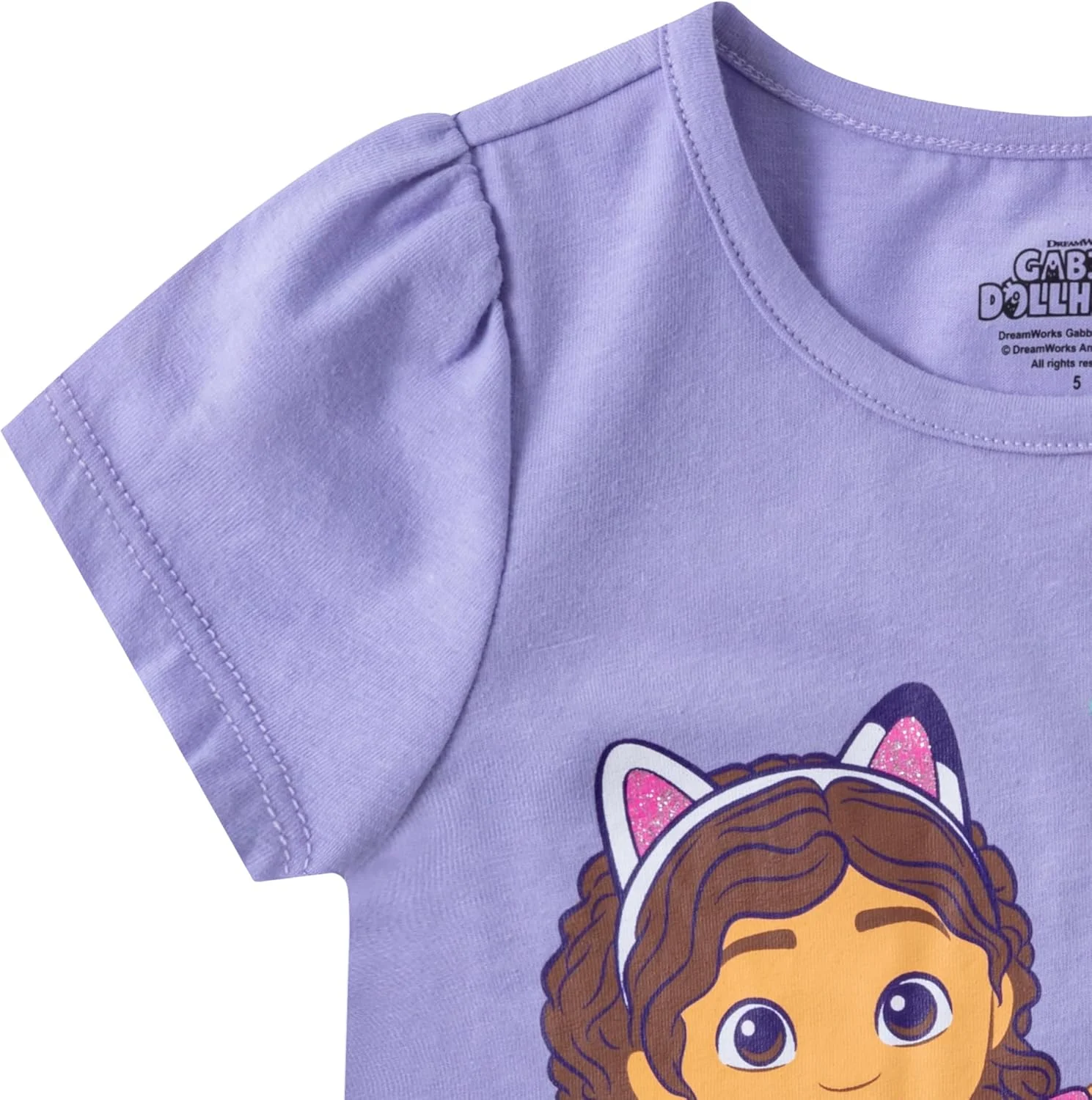 ست تی‌شرت آستین کوتاه و لگینگ دخترانه DREAMWORKS GABBY'S DOLLHOUSE برای کودکان نوپا تا بزرگ