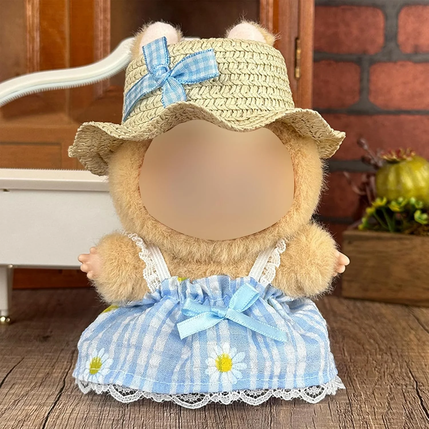 لباس عروسک سازگار با لابوبو 17 سانتی متری، لباس عروسکی پولیشی با پیراهن و کلاه حصیری برای Have A Seat (آبی آسمانی) لباس عروسک سازگار با لابوبو 17 سانتی متری، لباس عروسکی پولیشی با پیراهن و کلاه حصیری برای Have A Seat (آبی آسمانی)