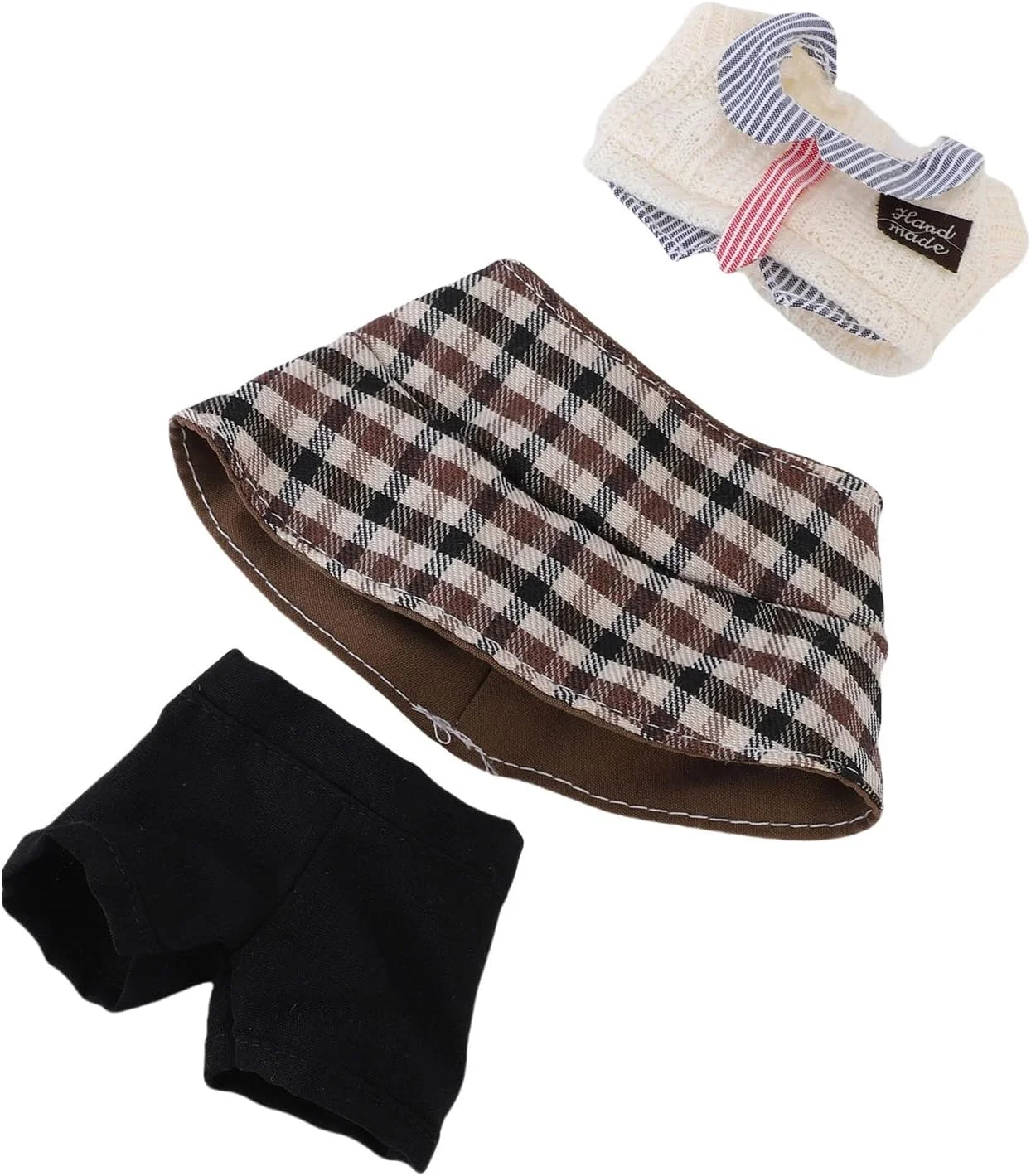 ست لباس عروسک YUEHISY برای عروسک های 17 سانتی متری، لباس دخترانه، دکوراسیون کلکسیونی، تاپ، شلوار با کلاه سطلی