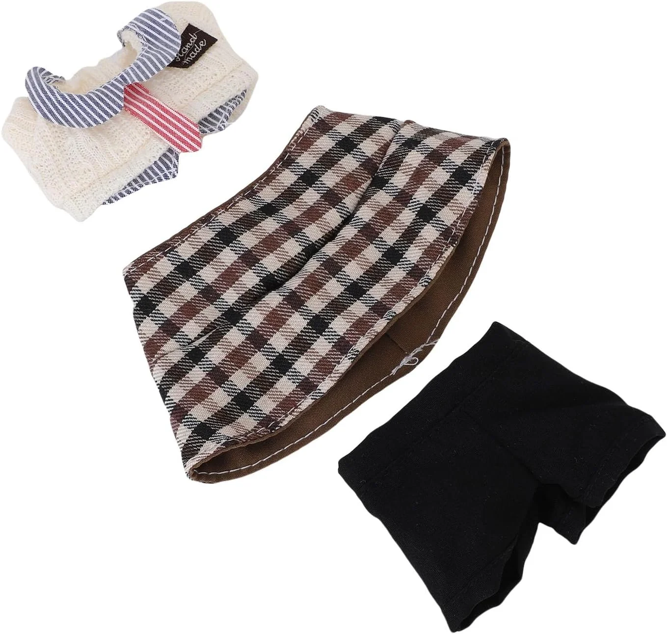 ست لباس عروسک YUEHISY برای عروسک های 17 سانتی متری، لباس دخترانه، دکوراسیون کلکسیونی، تاپ، شلوار با کلاه سطلی