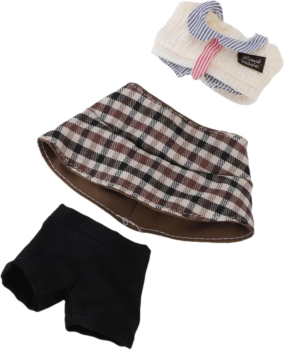 ست لباس عروسک YUEHISY برای عروسک های 17 سانتی متری، لباس دخترانه، دکوراسیون کلکسیونی، تاپ، شلوار با کلاه سطلی