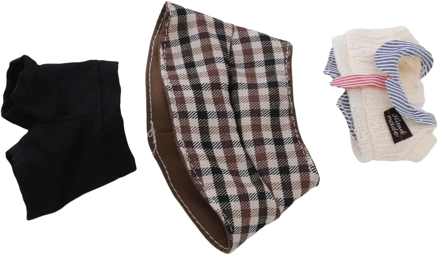 ست لباس عروسک YUEHISY برای عروسک های 17 سانتی متری، لباس دخترانه، دکوراسیون کلکسیونی، تاپ، شلوار با کلاه سطلی