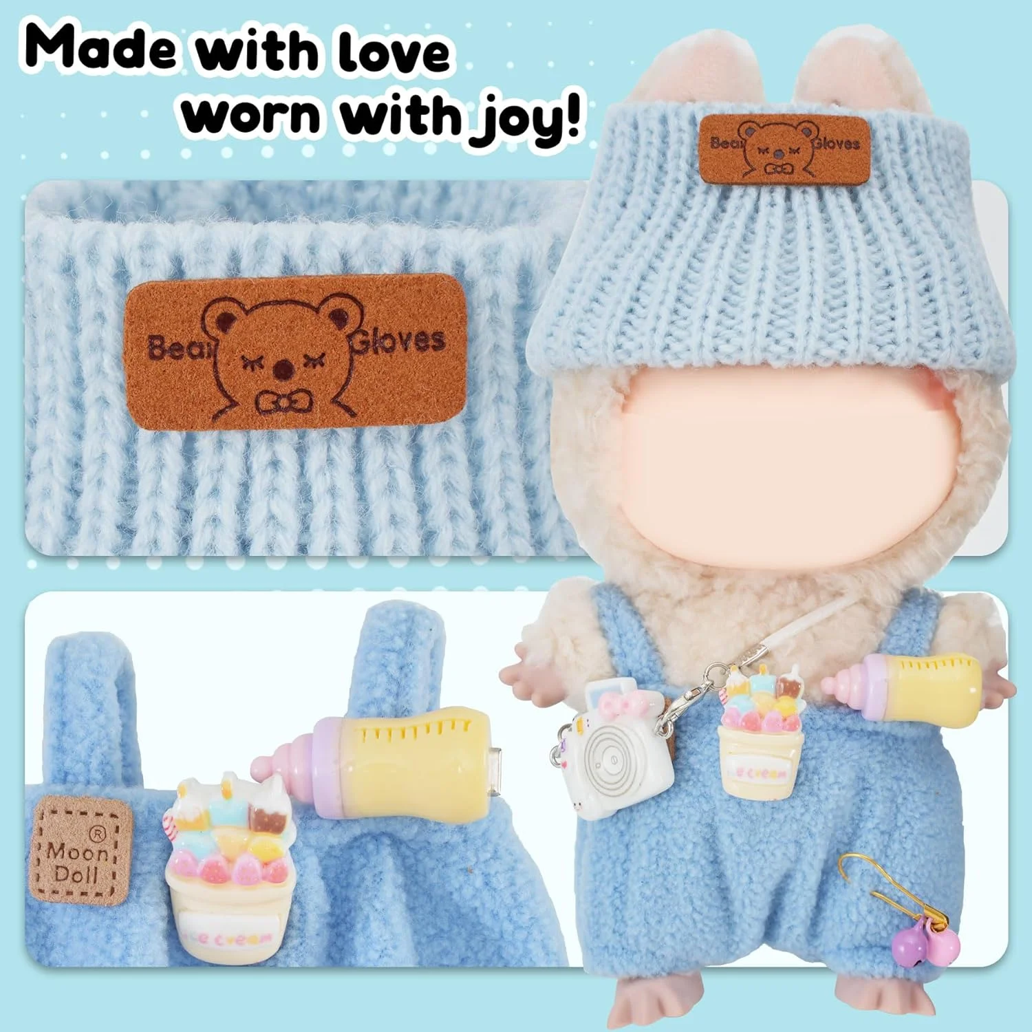 لباس های بامزه برای عروسک، جعبه مرموز لباس طراحی، لوازم جانبی مینی La Boo-Boo Blah Bu Bu BuLafufu Ropa، لباس های پولیشی، لباس سرهمی، هودی، پیژامه