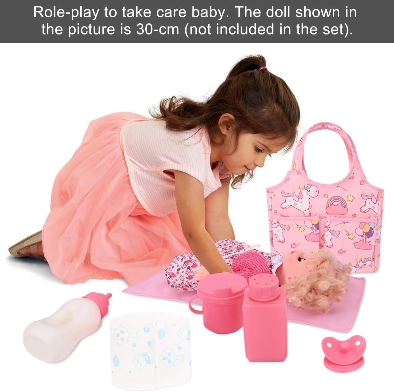 کیف تعویض عروسک نوزاد Bebamour طرح تک شاخ به همراه پد تعویض عروسک و لوازم جانبی حمل عروسک نوزاد، کیف مد روز دخترانه کیف تعویض عروسک نوزاد Bebamour طرح تک شاخ به همراه پد تعویض عروسک و لوازم جانبی حمل عروسک نوزاد، کیف مد روز دخترانه