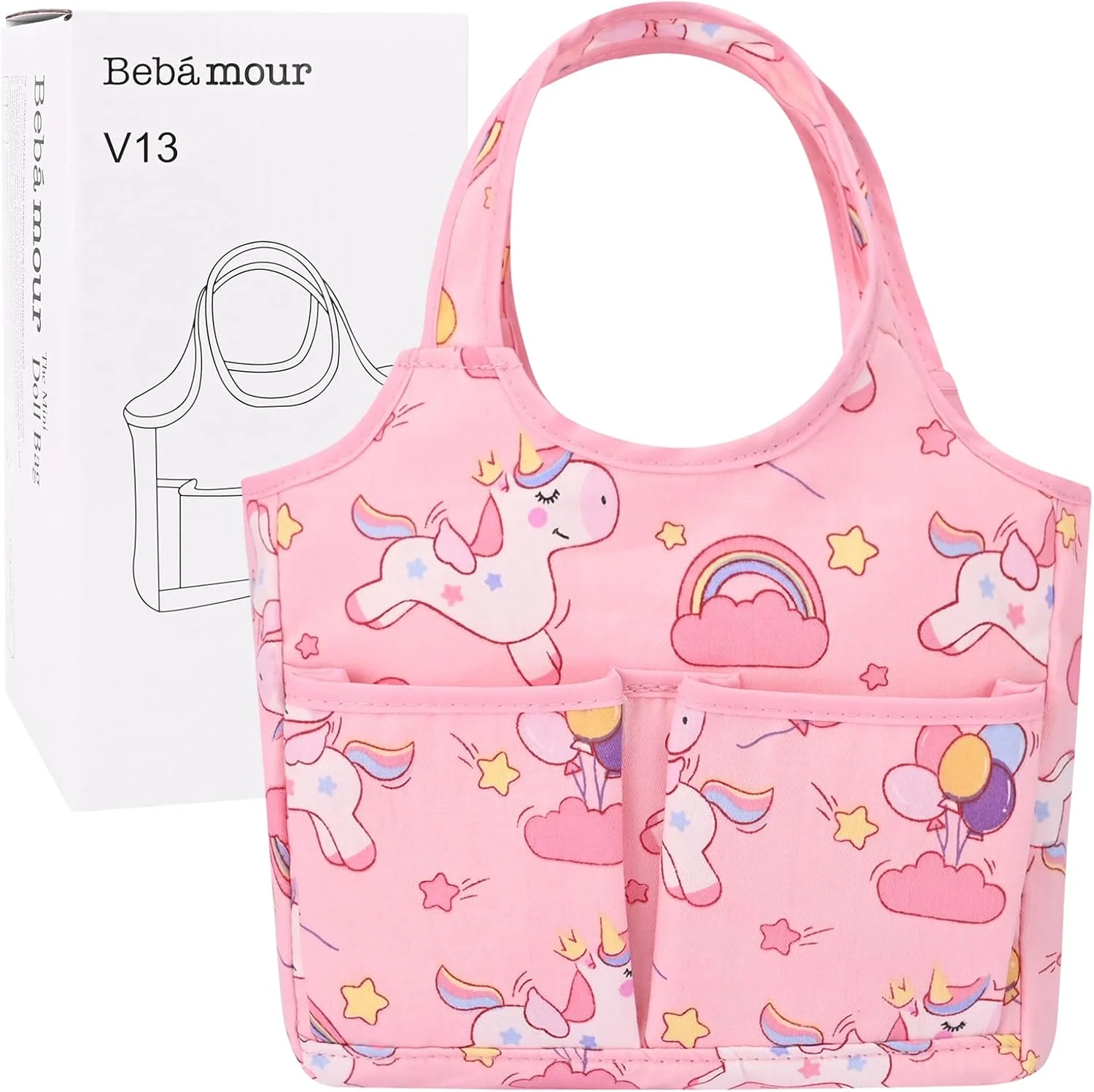 کیف تعویض عروسک نوزاد Bebamour طرح تک شاخ به همراه پد تعویض عروسک و لوازم جانبی حمل عروسک نوزاد، کیف مد روز دخترانه کیف تعویض عروسک نوزاد Bebamour طرح تک شاخ به همراه پد تعویض عروسک و لوازم جانبی حمل عروسک نوزاد، کیف مد روز دخترانه