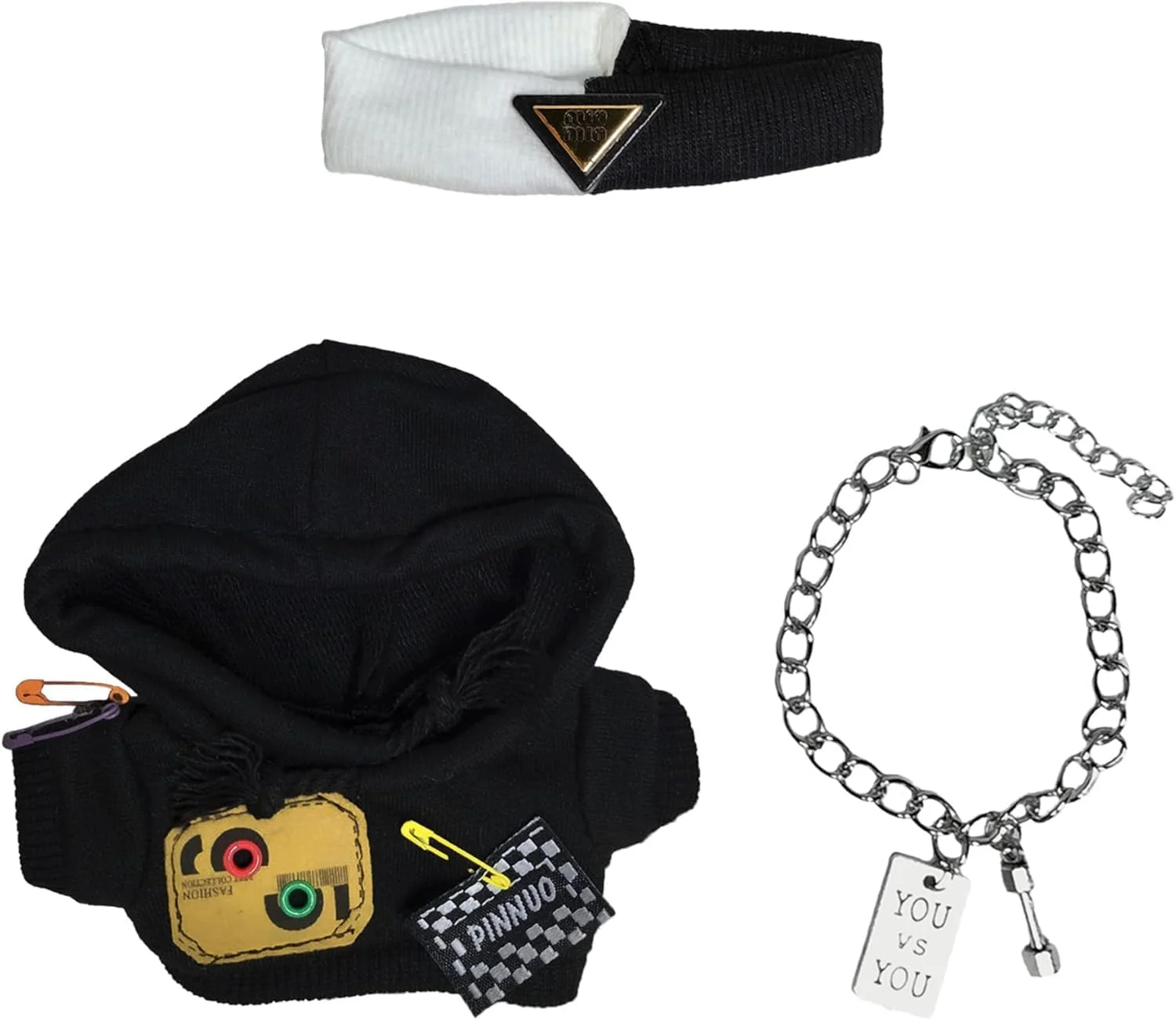 مجموعه لباس عروسک 17 سانتی متری Ofrdncy - لباس های شایان ستایش برای عروسک ها - لباس های شیک و لوازم جانبی - مجموعه لباس های قابل تعویض، شامل ژاکت، هدبند، گردنبند