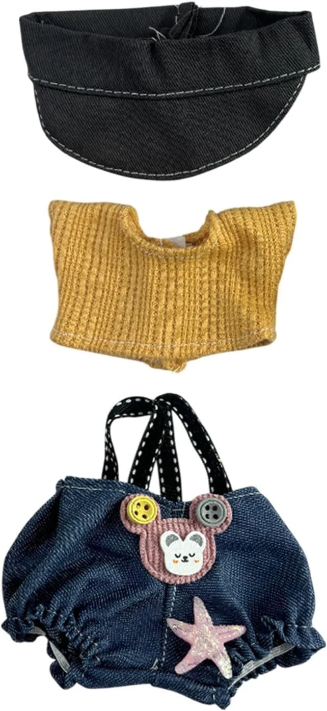 JEXOWIQ لباس عروسک مینیاتوری زیبا، فقط لوازم جانبی لباس، لوازم جانبی عروسک مینی، برای عروسک های 17 سانتی متری L-b-b-3.0 لباس هودی جامپر DIY هدیه کودکان، بدون عروسک (B)