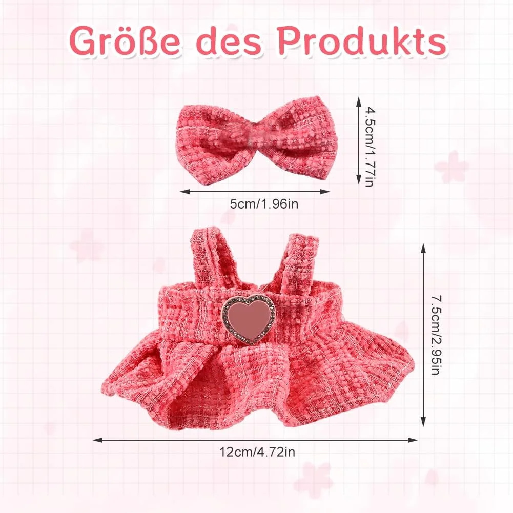 ست 2 عددی لباس عروسک Silkwish برای عروسک 17 سانتی متری - لباس مجلسی شیک و با کیفیت برای عروسک های La، شامل لباس قرمز تیره و گیره موی پاپیونی - لباس های مد روز عروسک ست 2 عددی لباس عروسک Silkwish برای عروسک 17 سانتی متری - لباس مجلسی شیک و با کیفیت برای عروسک های La، شامل لباس قرمز تیره و گیره موی پاپیونی - لباس های مد روز عروسک