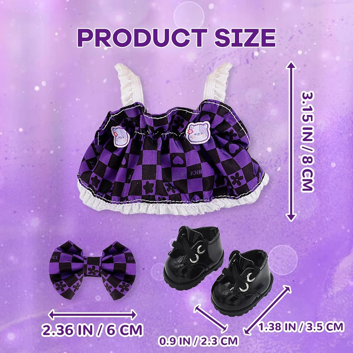 لباس دست ساز برای عروسک 17 سانتی متری، مناسب برای لوازم جانبی عروسک 17 سانتی متری، لباس های زیبا، لباس های زیبا برای لباس پوشیدن با سبک منحصر به فرد - دامن بنفش + کفش مشکی + پاپیون بنفش (بدون عروسک) لباس دست ساز برای عروسک 17 سانتی متری، مناسب برای لوازم جانبی عروسک 17 سانتی متری، لباس های زیبا، لباس های زیبا برای لباس پوشیدن با سبک منحصر به فرد - دامن بنفش + کفش مشکی + پاپیون بنفش (بدون عروسک)