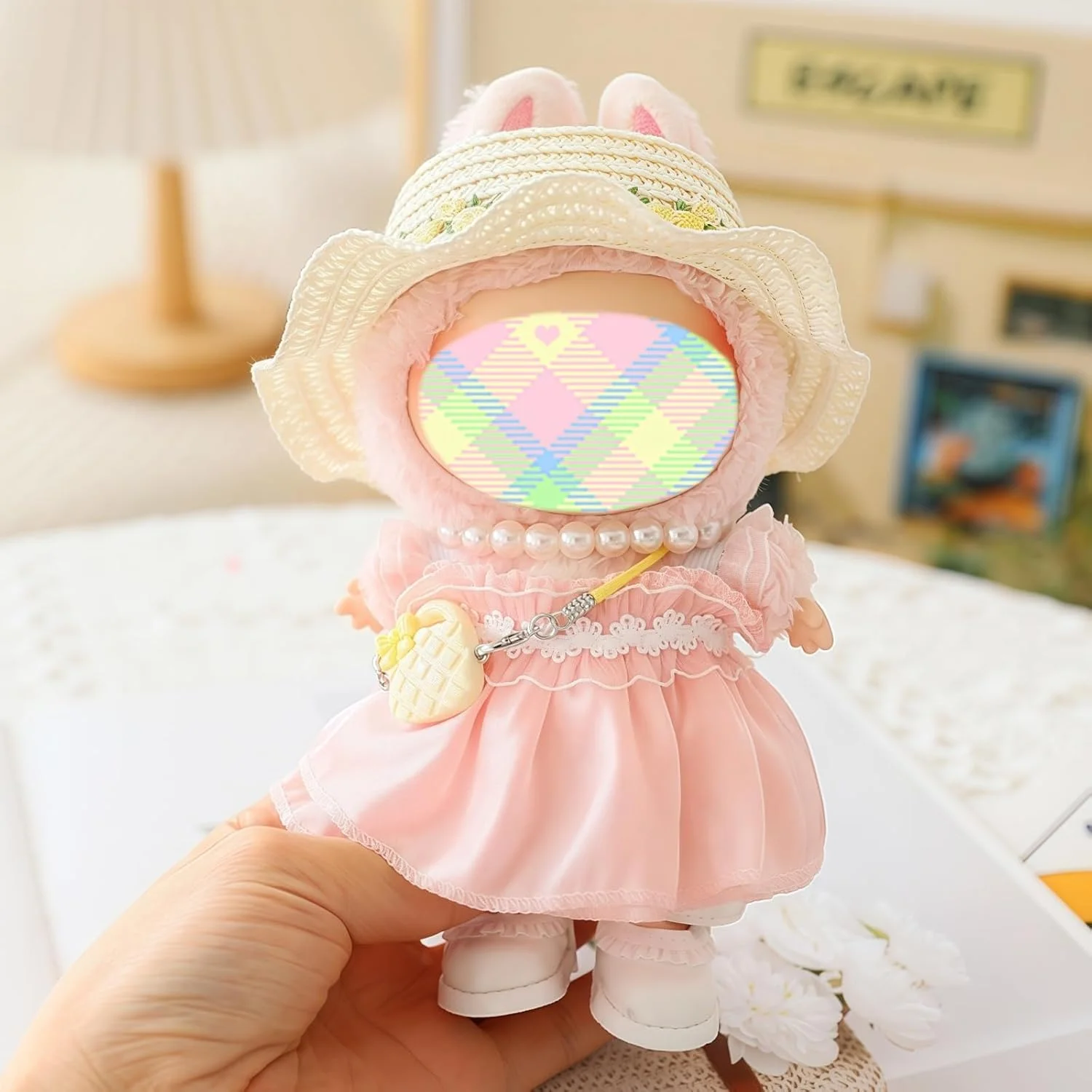 ست لباس عروسک 5 تکه برای عروسک های 15 و 17 سانتی متری، لباس توری رمانتیک با کلاه، دامن و کفش، لوازم جانبی جایگزین ست لباس عروسک صورتی (بدون عروسک) ست لباس عروسک 5 تکه برای عروسک های 15 و 17 سانتی متری، لباس توری رمانتیک با کلاه، دامن و کفش، لوازم جانبی جایگزین ست لباس عروسک صورتی (بدون عروسک)