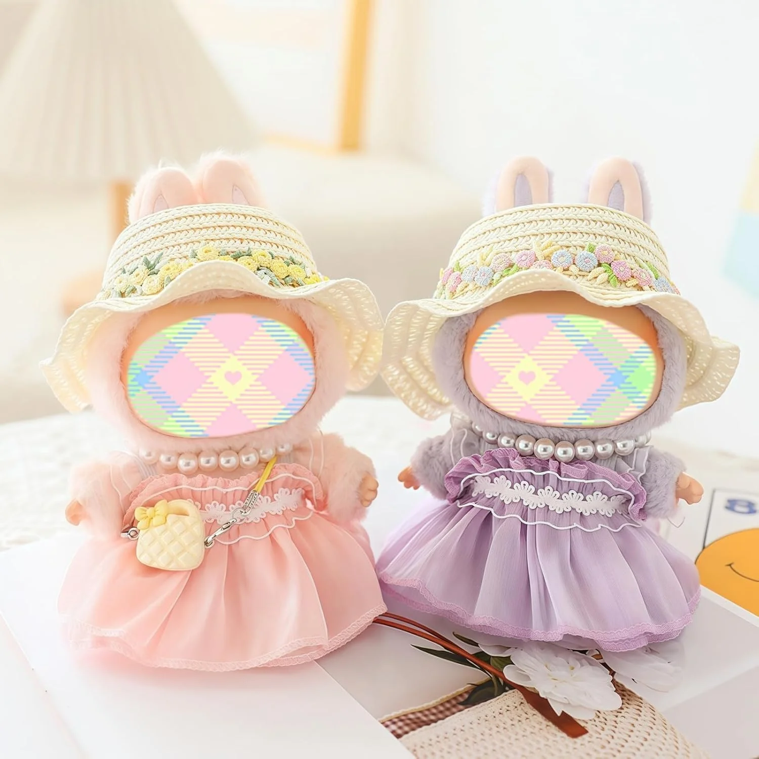 ست لباس عروسک 5 تکه برای عروسک های 15 و 17 سانتی متری، لباس توری رمانتیک با کلاه، دامن و کفش، لوازم جانبی جایگزین ست لباس عروسک صورتی (بدون عروسک) ست لباس عروسک 5 تکه برای عروسک های 15 و 17 سانتی متری، لباس توری رمانتیک با کلاه، دامن و کفش، لوازم جانبی جایگزین ست لباس عروسک صورتی (بدون عروسک)