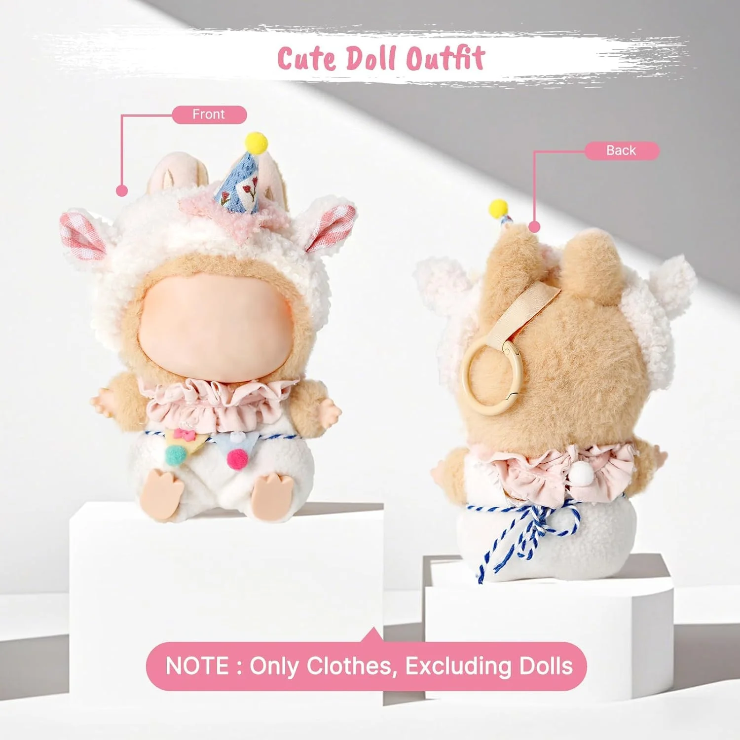 ست لباس 4 تکه ای عروسک 17 سانتی متری برای عروسک های لابوبو، شامل کلاه، ژاکت، کوله پشتی و کفش، لوازم جانبی عالی برای دختران و کودکان، هدیه ایده آل تعطیلات، عروسک شامل نمی شود، سفید ست لباس 4 تکه ای عروسک 17 سانتی متری برای عروسک های لابوبو، شامل کلاه، ژاکت، کوله پشتی و کفش، لوازم جانبی عالی برای دختران و کودکان، هدیه ایده آل تعطیلات، عروسک شامل نمی شود، سفید