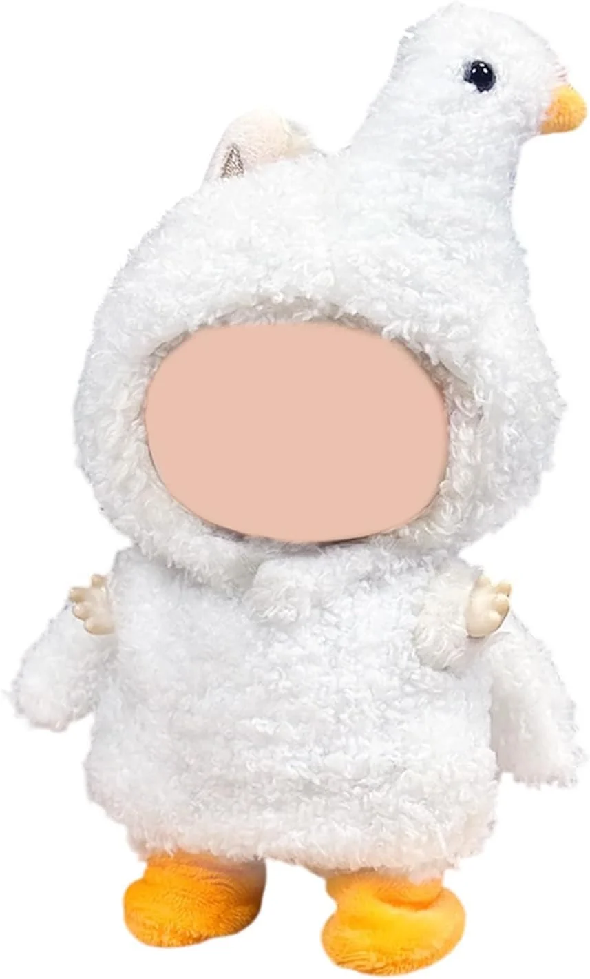 لباس دست ساز قو برای عروسک های لابوبو 17 سانتی متری (بدون عروسک)، شامل لوازم جانبی قابل جابجایی، پارچه ترکیبی پنبه، سازگار با نسل های v1/v2/v3، لباس نقش آفرینی عالی برای فیگورهای طراح