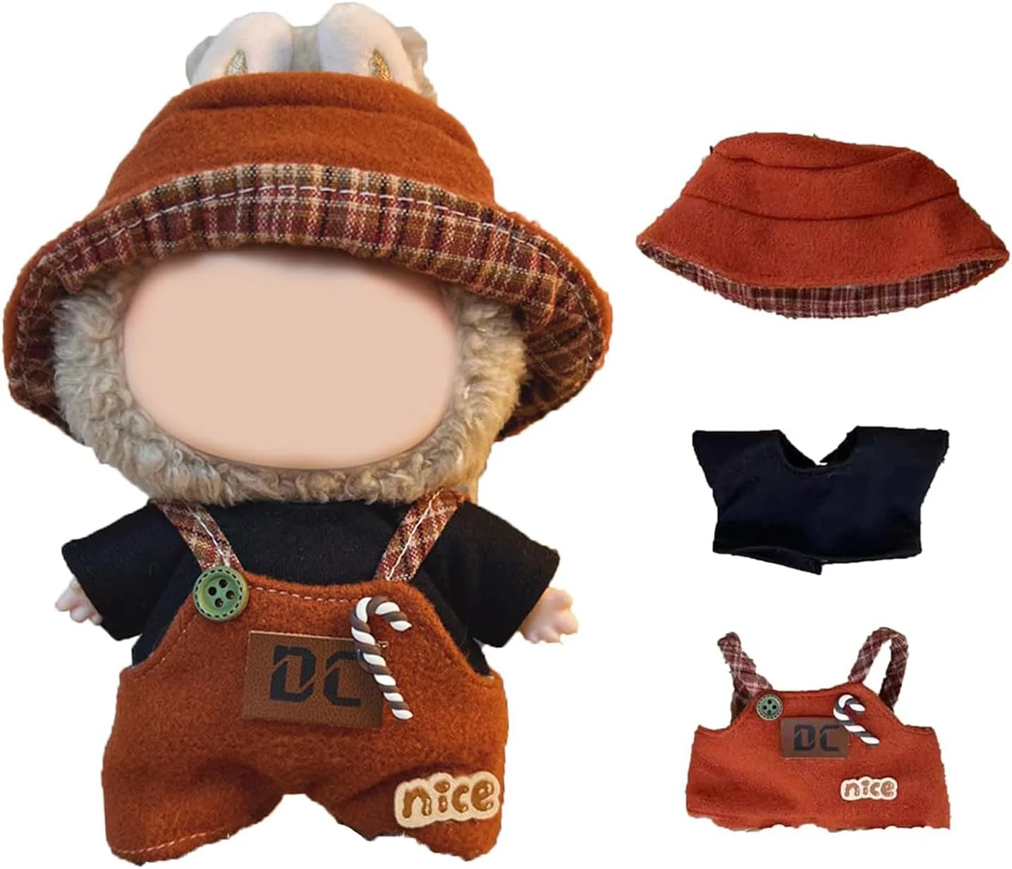 ست لباس و لوازم جانبی 3 تکه برای عروسک های لابوبو، شامل کلاه، لباس و لوازم جانبی، مناسب برای اکثر عروسک های 17 سانتی متری، عالی برای کلکسیونرها (عروسک شامل نمی شود)