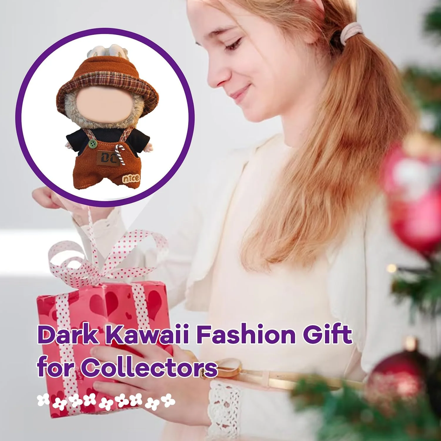 ست لباس و لوازم جانبی 3 تکه برای عروسک های لابوبو، شامل کلاه، لباس و لوازم جانبی، مناسب برای اکثر عروسک های 17 سانتی متری، عالی برای کلکسیونرها (عروسک شامل نمی شود)