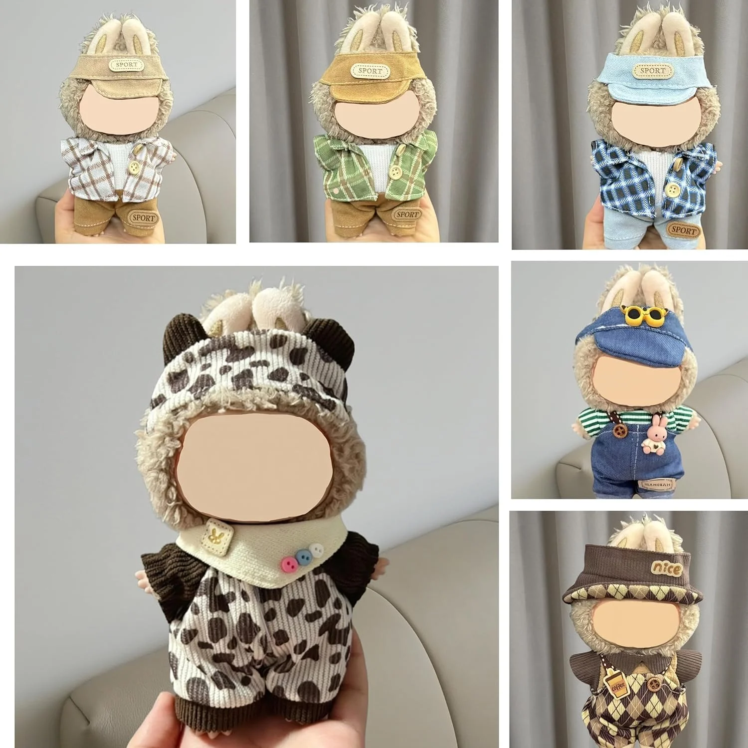 ست لباس عروسک با کیفیت عالی برای عروسک های 17 سانتی متری، شامل لوازم جانبی نفیس و لباس های شیک، مناسب برای کلکسیونرها و نمایش (عروسک ها شامل نمی شوند)