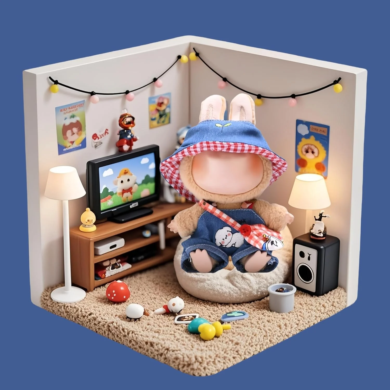 ست لباس دست ساز 3 تکه عروسک برای عروسک های 17 سانتی متری، شامل لباس سرهمی سگ آبی، کلاه چهارخانه آبی و کیف دوشی چهارخانه، لباس های زیبا و شیک برای کلکسیونرها (بدون عروسک) ست لباس دست ساز 3 تکه عروسک برای عروسک های 17 سانتی متری، شامل لباس سرهمی سگ آبی، کلاه چهارخانه آبی و کیف دوشی چهارخانه، لباس های زیبا و شیک برای کلکسیونرها (بدون عروسک)