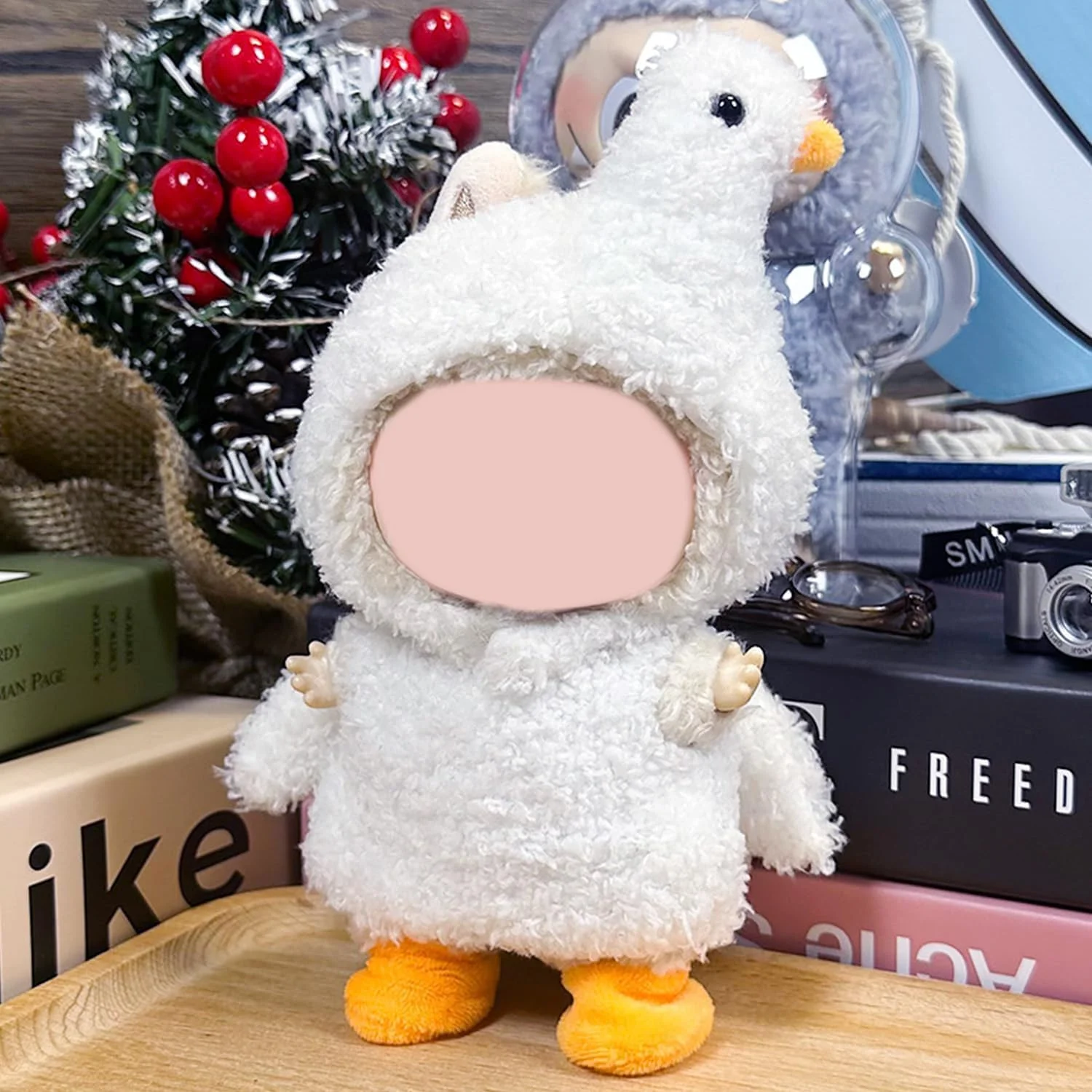 لباس دست ساز قو برای عروسک های لابوبو 17 سانتی متری (بدون عروسک)، شامل لوازم جانبی قابل جابجایی، پارچه ترکیبی پنبه، سازگار با نسل های v1/v2/v3، لباس نقش آفرینی عالی برای فیگورهای طراح