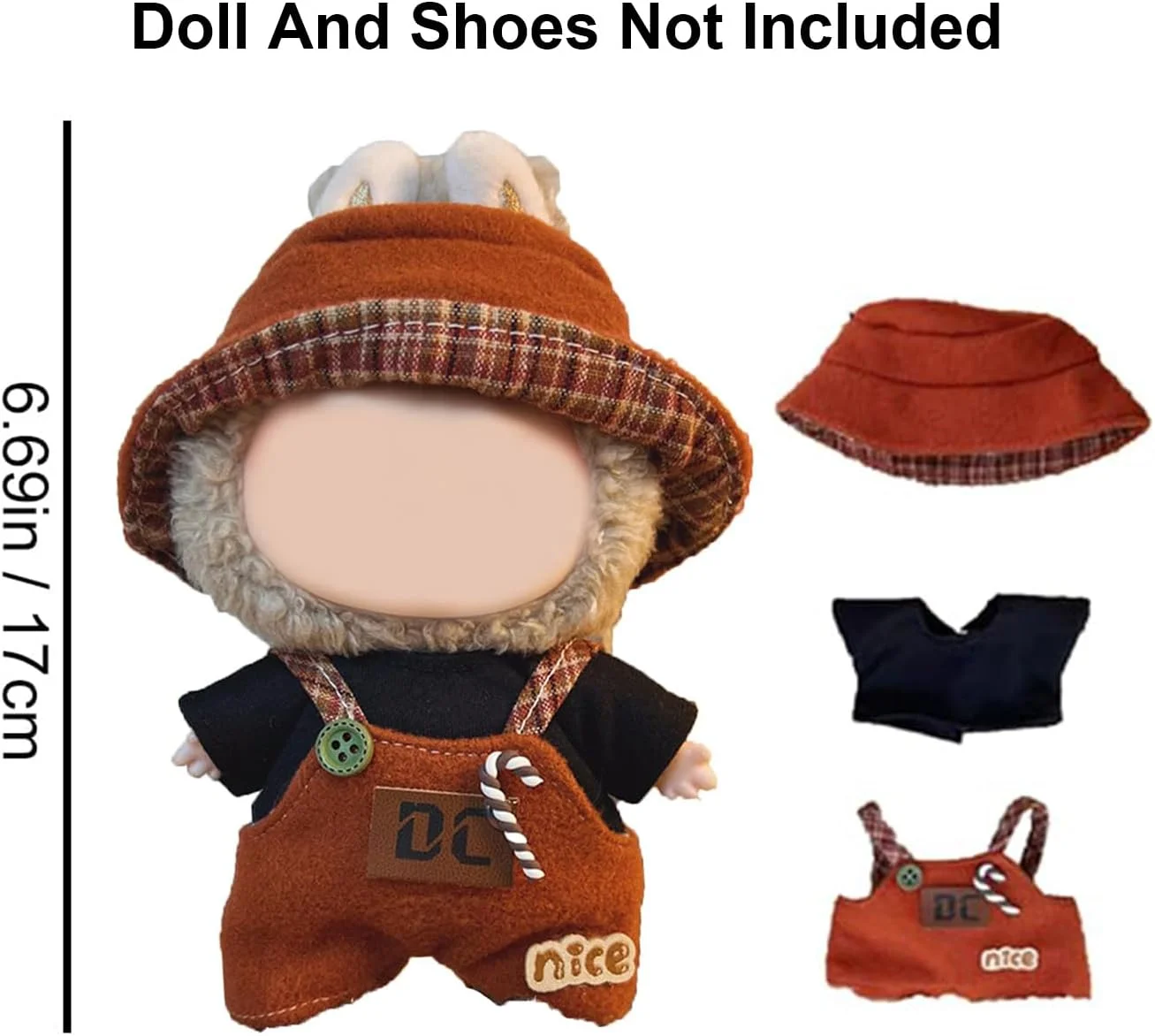 ست لباس و لوازم جانبی 3 تکه برای عروسک های لابوبو، شامل کلاه، لباس و لوازم جانبی، مناسب برای اکثر عروسک های 17 سانتی متری، عالی برای کلکسیونرها (عروسک شامل نمی شود)