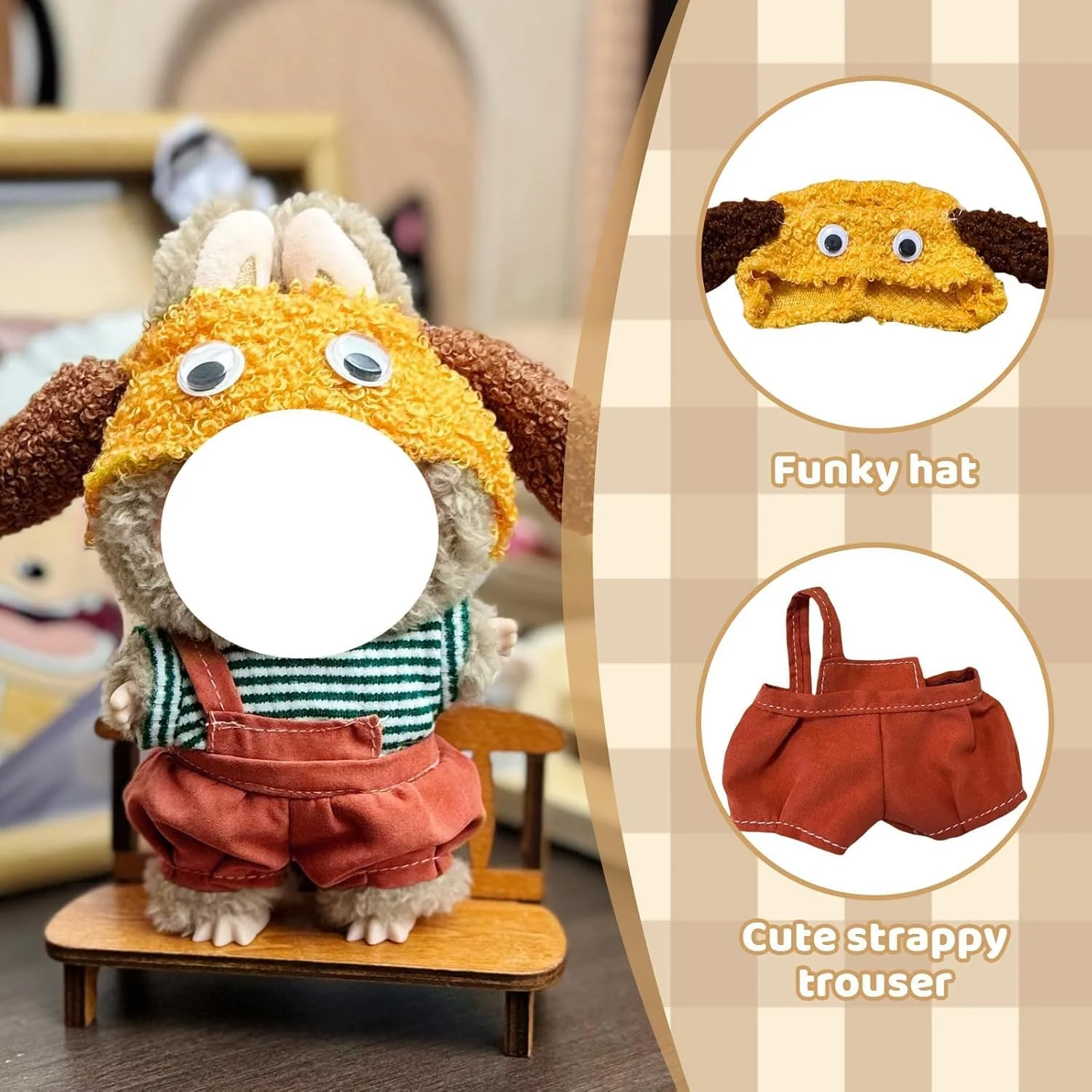 لباس عروسک های بامزه برای عروسک های Labubu نسل 1/2/3، مجموعه لوازم جانبی مینیاتوری سازگار با لباس های عروسک جاکلیدی، هدایای ایده آل برای طرفداران و کلکسیونرها