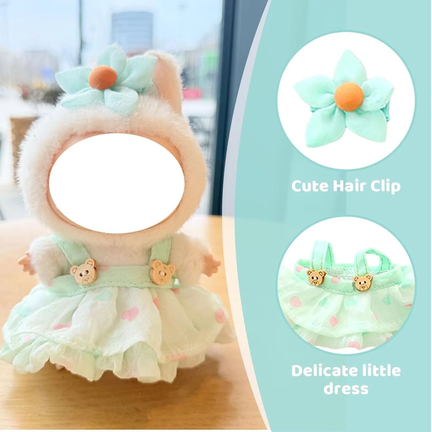 ست لباس زیبا برای عروسک های لابوبو 15 و 17 سانتی متری، لوازم جانبی لباس پوشیدن شایان ستایش برای عروسک های لابوبو، هدیه ایده آل لوازم جانبی عروسک برای دختران و پسران