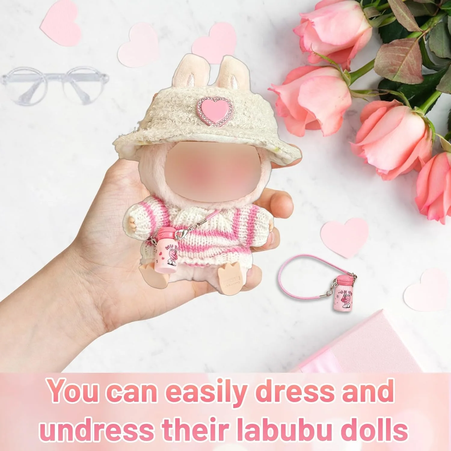 ست 4 تکه لباس و لوازم جانبی شیک و غیررسمی عروسک برای عروسک های پولیشی 17 سانتی متری، شامل ژاکت صورتی، کلاه آفتابی، کیف بطری، عینک و کفش، هدیه تولد برای پسران و دختران ست 4 تکه لباس و لوازم جانبی شیک و غیررسمی عروسک برای عروسک های پولیشی 17 سانتی متری، شامل ژاکت صورتی، کلاه آفتابی، کیف بطری، عینک و کفش، هدیه تولد برای پسران و دختران