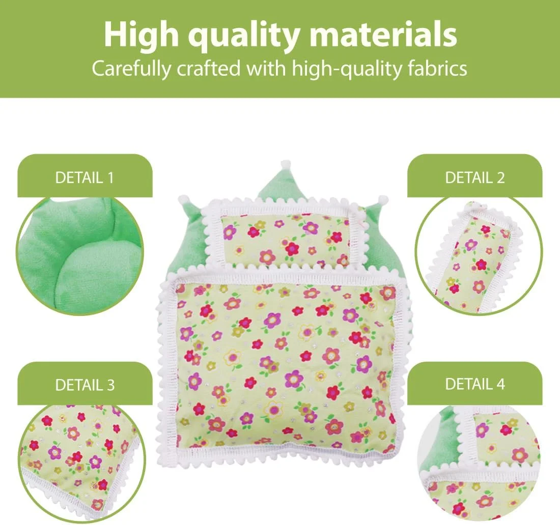 EIHI ست 3 تکه بالش، تشک، پتو عروسکی، لوازم جانبی عروسک، رختخواب عروسک، اسباب بازی های مخمل خواب دار شامل نمی شود EIHI ست 3 تکه بالش، تشک، پتو عروسکی، لوازم جانبی عروسک، رختخواب عروسک، اسباب بازی های مخمل خواب دار شامل نمی شود