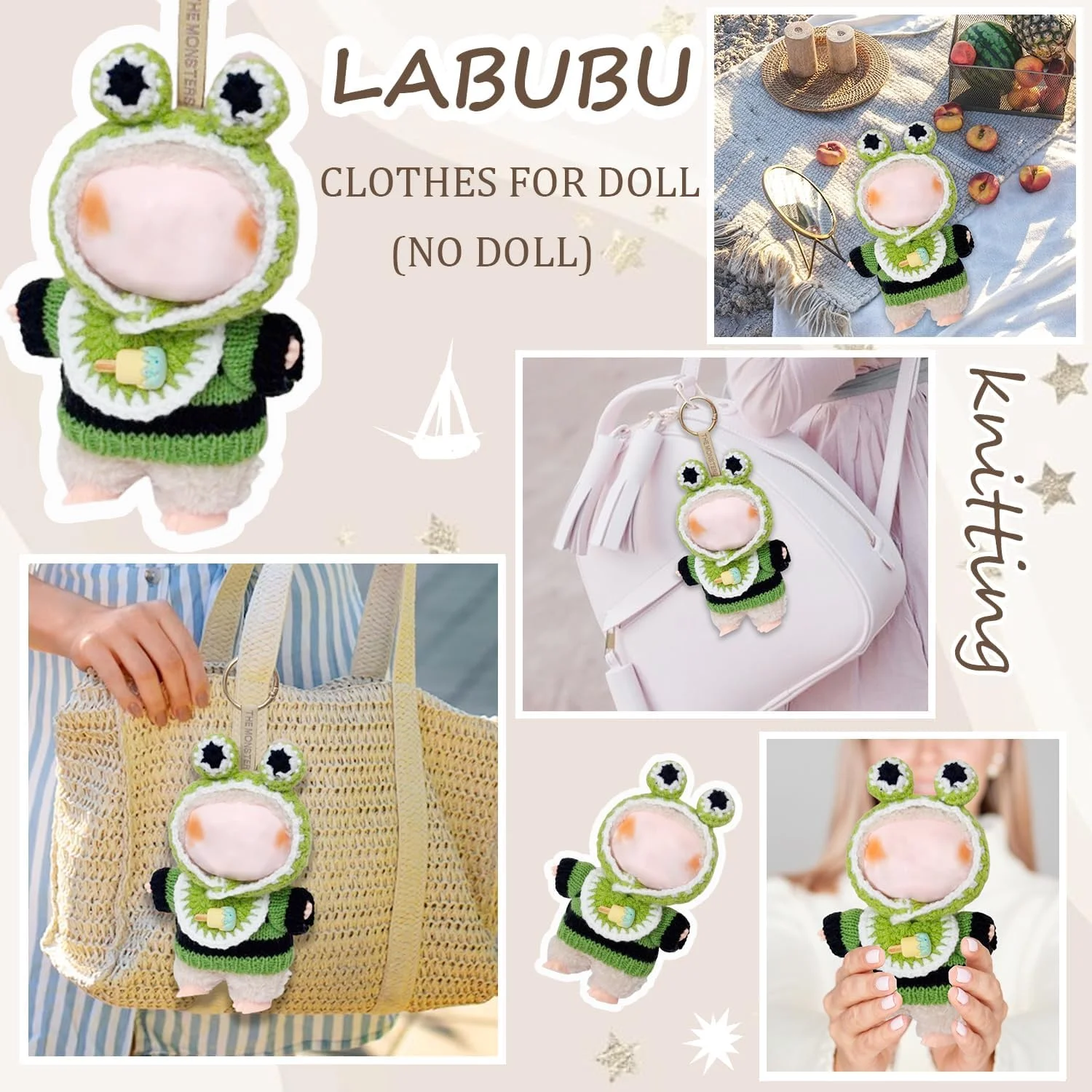 ست لباس و لوازم جانبی 3 تکه برای عروسک های 6.7 اینچی لابوبو، شامل لباس با طرح قورباغه، لباس های دوست داشتنی برای کلکسیونرهای لابوبو (عروسک شامل نمی شود) ست لباس و لوازم جانبی 3 تکه برای عروسک های 6.7 اینچی لابوبو، شامل لباس با طرح قورباغه، لباس های دوست داشتنی برای کلکسیونرهای لابوبو (عروسک شامل نمی شود)