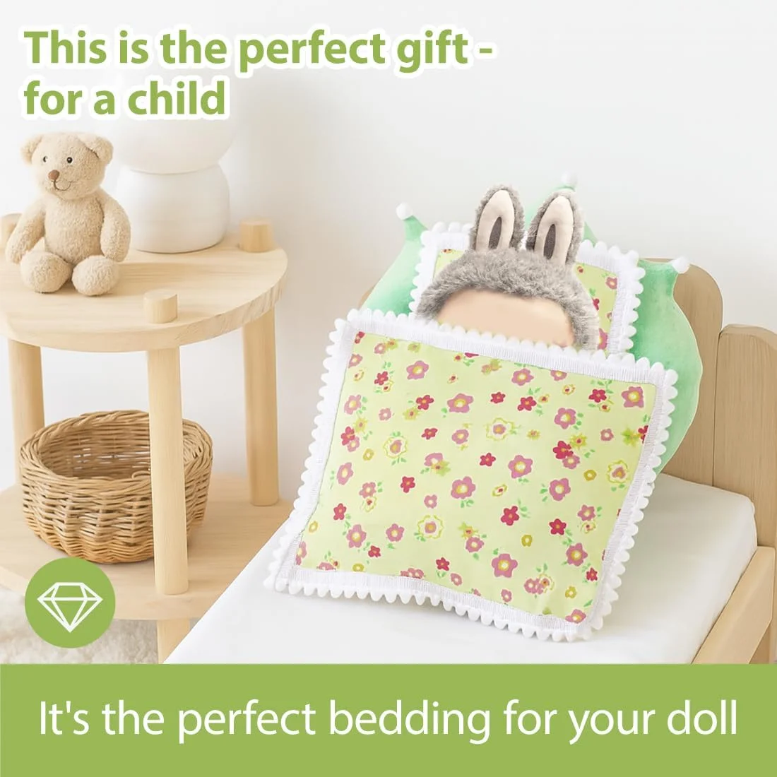 EIHI ست 3 تکه بالش، تشک، پتو عروسکی، لوازم جانبی عروسک، رختخواب عروسک، اسباب بازی های مخمل خواب دار شامل نمی شود EIHI ست 3 تکه بالش، تشک، پتو عروسکی، لوازم جانبی عروسک، رختخواب عروسک، اسباب بازی های مخمل خواب دار شامل نمی شود