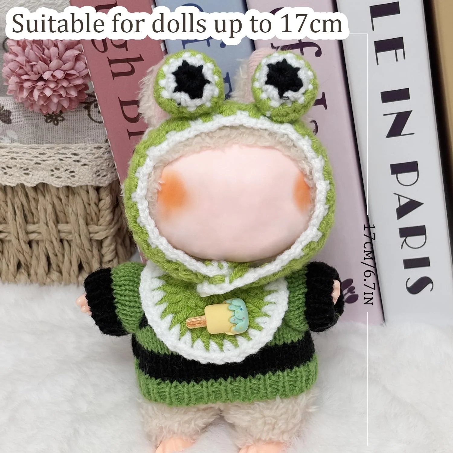 ست لباس و لوازم جانبی 3 تکه برای عروسک های 6.7 اینچی لابوبو، شامل لباس با طرح قورباغه، لباس های دوست داشتنی برای کلکسیونرهای لابوبو (عروسک شامل نمی شود) ست لباس و لوازم جانبی 3 تکه برای عروسک های 6.7 اینچی لابوبو، شامل لباس با طرح قورباغه، لباس های دوست داشتنی برای کلکسیونرهای لابوبو (عروسک شامل نمی شود)