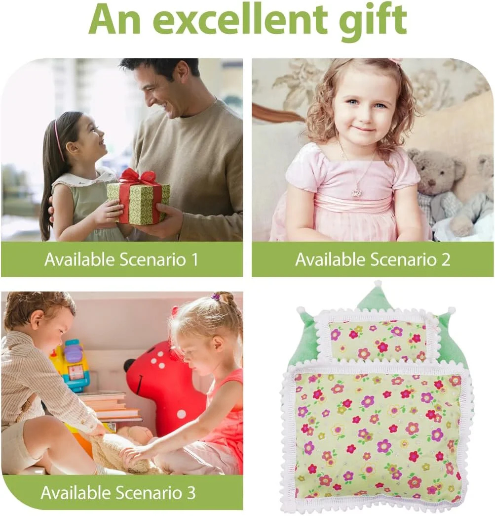 EIHI ست 3 تکه بالش، تشک، پتو عروسکی، لوازم جانبی عروسک، رختخواب عروسک، اسباب بازی های مخمل خواب دار شامل نمی شود EIHI ست 3 تکه بالش، تشک، پتو عروسکی، لوازم جانبی عروسک، رختخواب عروسک، اسباب بازی های مخمل خواب دار شامل نمی شود