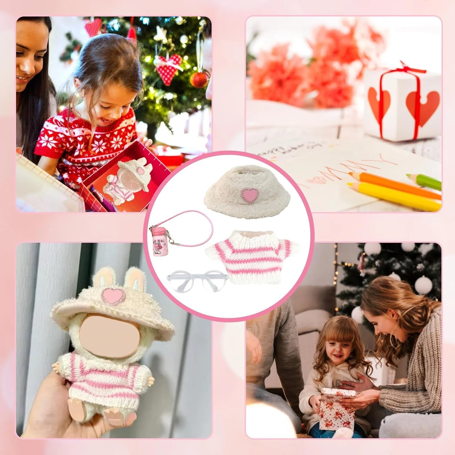 ست 4 تکه لباس و لوازم جانبی شیک و غیررسمی عروسک برای عروسک های پولیشی 17 سانتی متری، شامل ژاکت صورتی، کلاه آفتابی، کیف بطری، عینک و کفش، هدیه تولد برای پسران و دختران ست 4 تکه لباس و لوازم جانبی شیک و غیررسمی عروسک برای عروسک های پولیشی 17 سانتی متری، شامل ژاکت صورتی، کلاه آفتابی، کیف بطری، عینک و کفش، هدیه تولد برای پسران و دختران