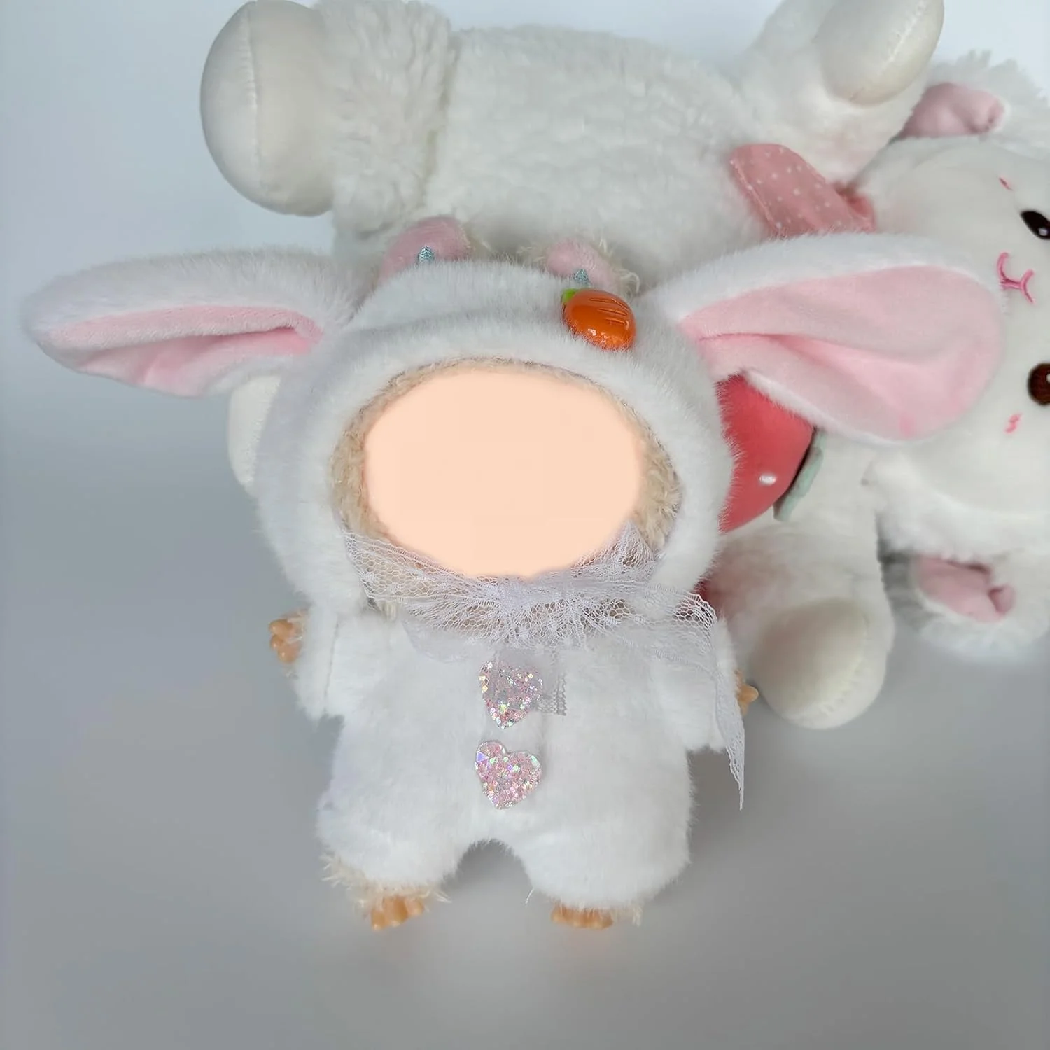 لباس بافتنی صورتی دست ساز برای عروسک های لابوبو 17 سانتی متری، ست لباس بافتنی طراحی شده برای فیگورهای وینیل، لوازم جانبی شیک و نرم برای نمایش و کلکسیون (فقط لباس)