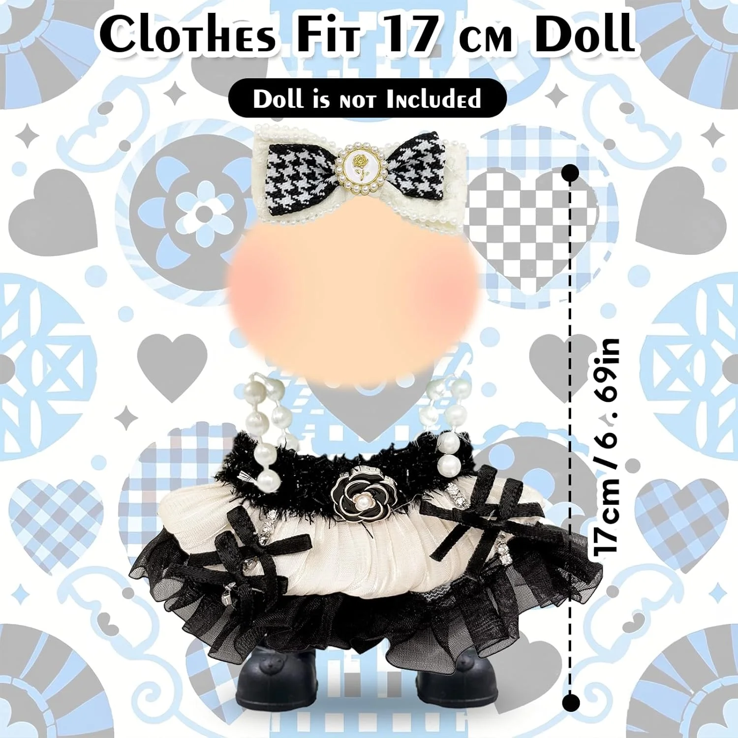 لباس عروسک کلاسیک مناسب عروسک های 17 سانتی متری، ست لوازم جانبی لباس عروسک های شیک و مد روز شامل لباس، گیره مو، کیف و کفش، هدیه تولد برای دختران، بدون عروسک لباس عروسک کلاسیک مناسب عروسک های 17 سانتی متری، ست لوازم جانبی لباس عروسک های شیک و مد روز شامل لباس، گیره مو، کیف و کفش، هدیه تولد برای دختران، بدون عروسک