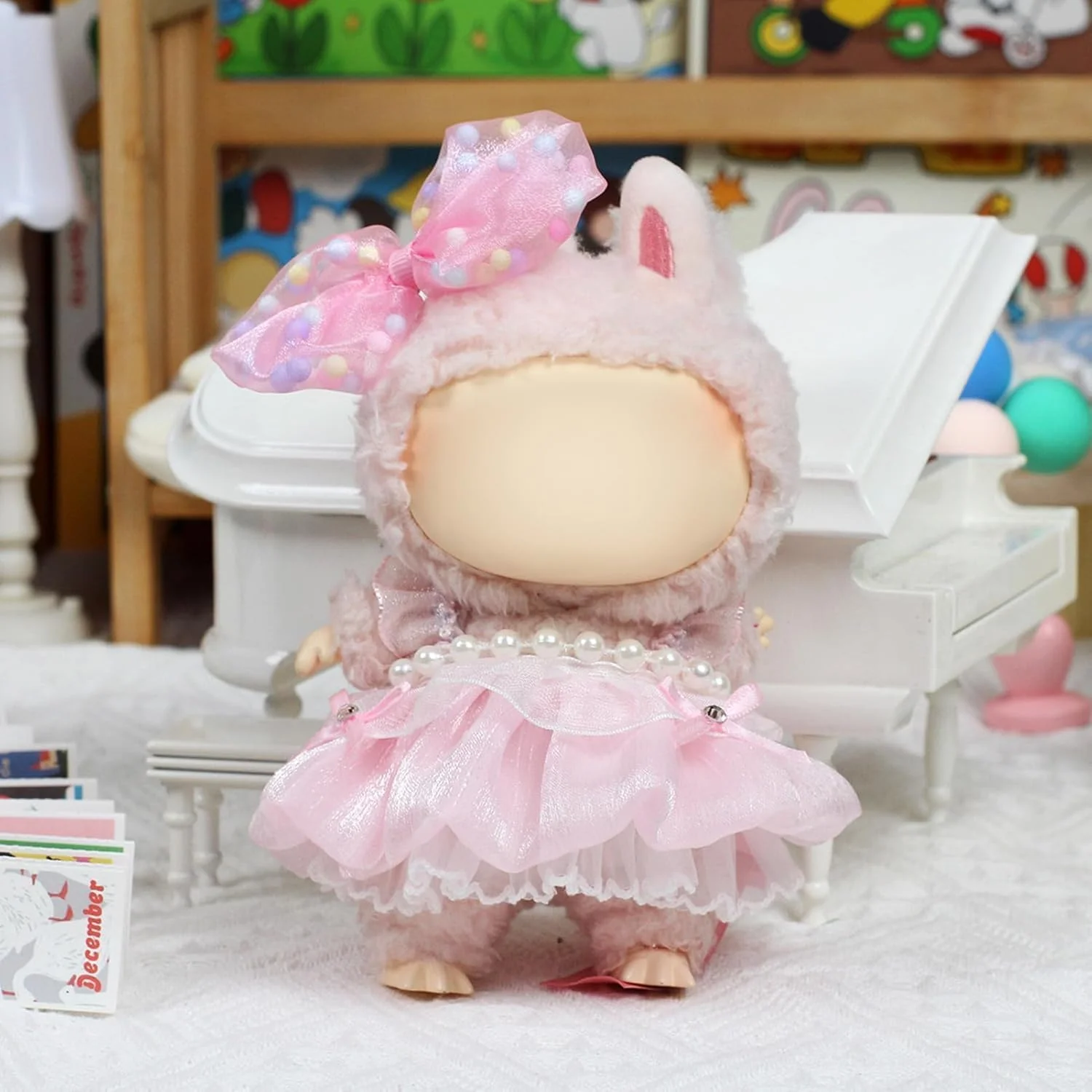 ست دامن توری صورتی و گیره موی فانتزی KASTWAVE برای عروسک لابوبو - دامن مینی چین دار با تزیین مروارید، مناسب عروسک های کلکسیونی 17 سانتی متری، هدیه برای دختران ست دامن توری صورتی و گیره موی فانتزی KASTWAVE برای عروسک لابوبو - دامن مینی چین دار با تزیین مروارید، مناسب عروسک های کلکسیونی 17 سانتی متری، هدیه برای دختران