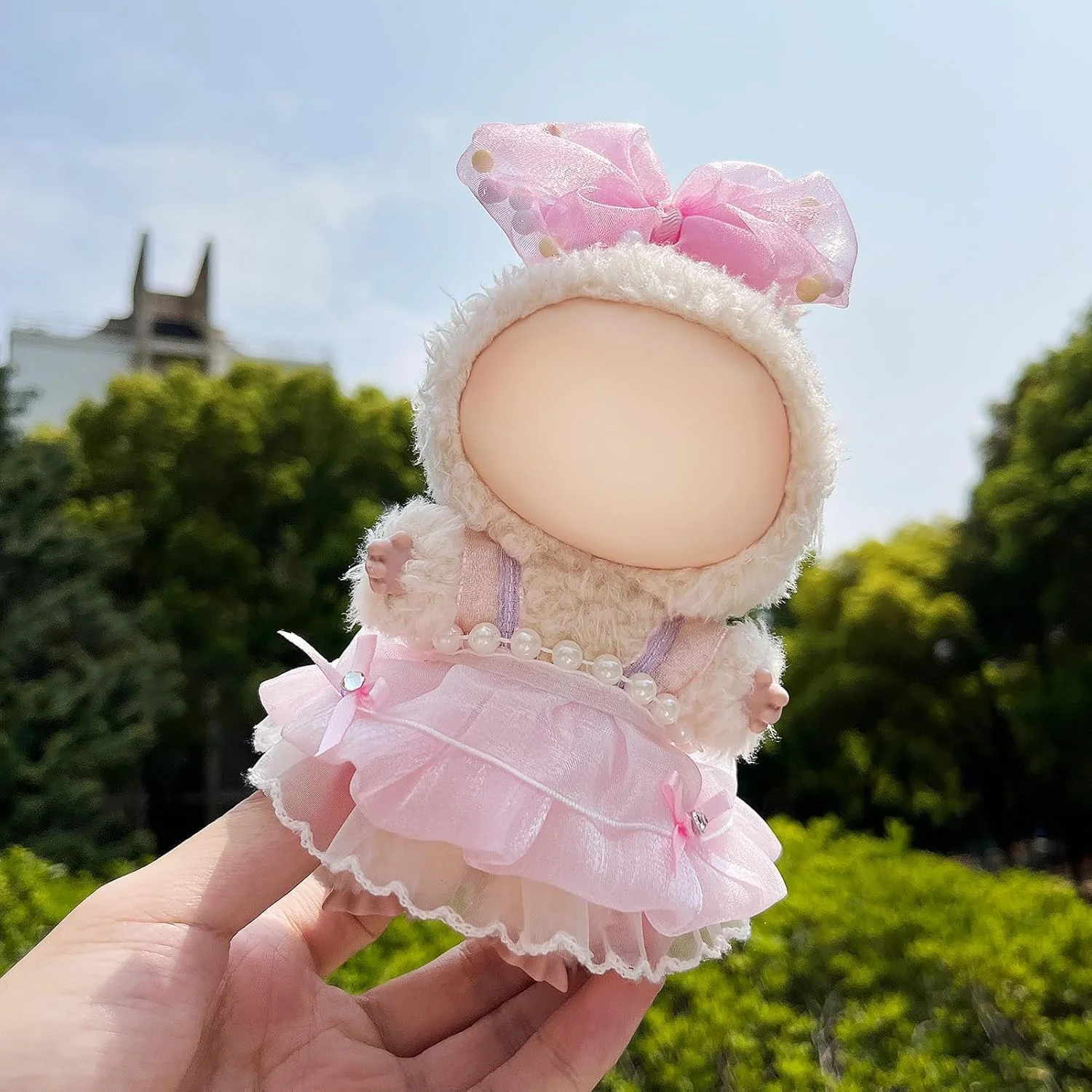 ست دامن توری صورتی و گیره موی فانتزی KASTWAVE برای عروسک لابوبو - دامن مینی چین دار با تزیین مروارید، مناسب عروسک های کلکسیونی 17 سانتی متری، هدیه برای دختران ست دامن توری صورتی و گیره موی فانتزی KASTWAVE برای عروسک لابوبو - دامن مینی چین دار با تزیین مروارید، مناسب عروسک های کلکسیونی 17 سانتی متری، هدیه برای دختران