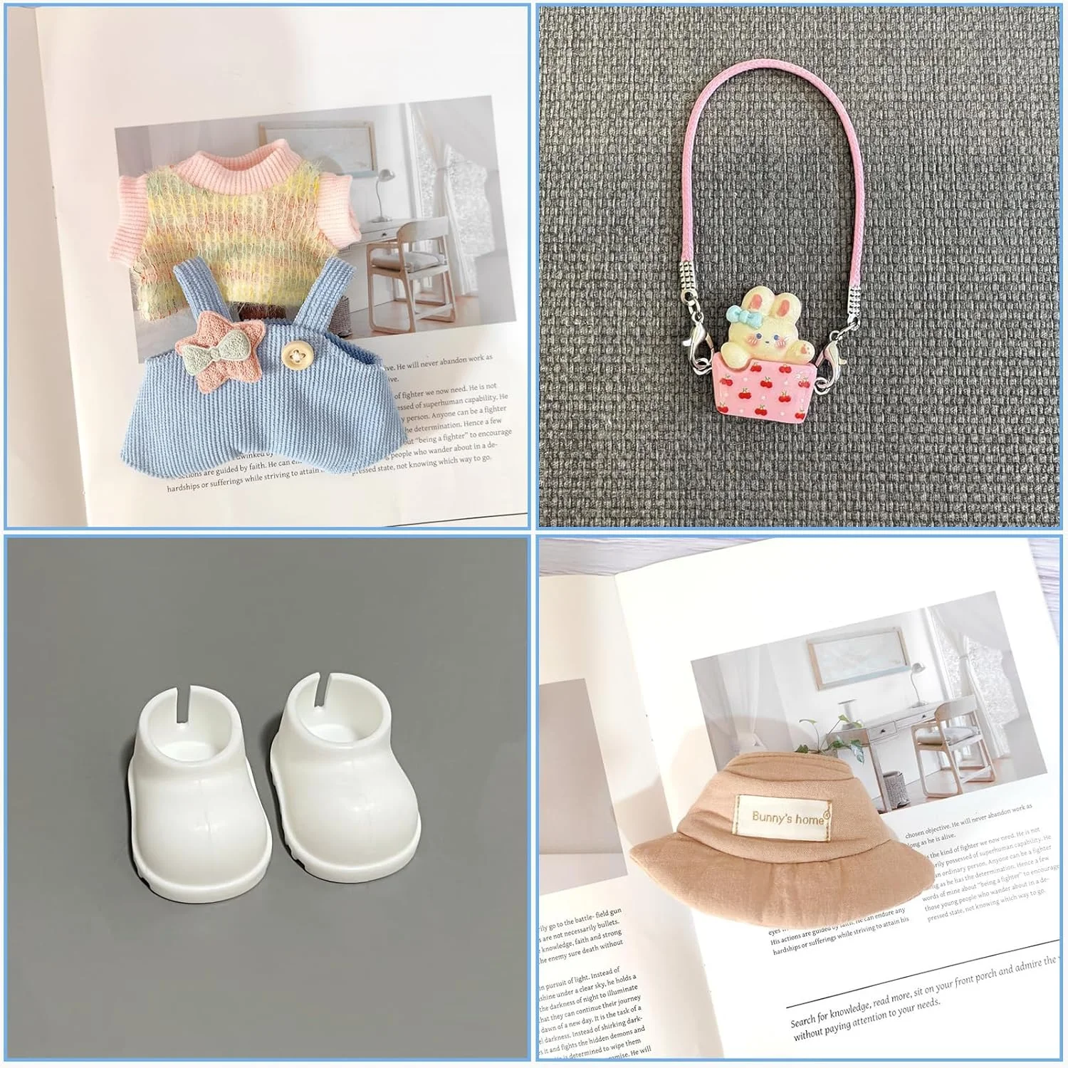 ست لباس 6 تکه عروسک برای عروسک های پولیشی مینی لابوبو 17 سانتی متری - پیراهن آستین کوتاه رنگارنگ، سرهمی، کلاه ستاره پنج پر، عینک، آویز خرگوش و کفش - هدیه برای دختران و پسران ست لباس 6 تکه عروسک برای عروسک های پولیشی مینی لابوبو 17 سانتی متری - پیراهن آستین کوتاه رنگارنگ، سرهمی، کلاه ستاره پنج پر، عینک، آویز خرگوش و کفش - هدیه برای دختران و پسران