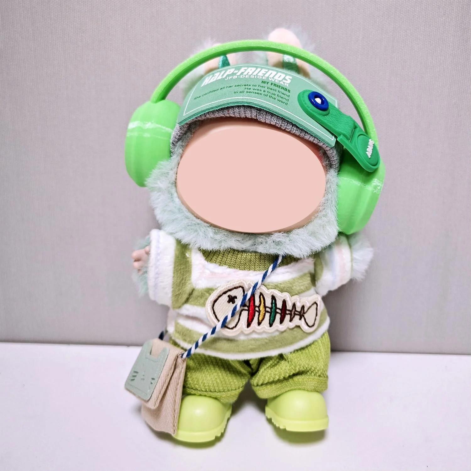 套装-Clothing Set-Green-15cm_17cm-5-قطعة-شirt_ Shorts_头带_耳机_背包