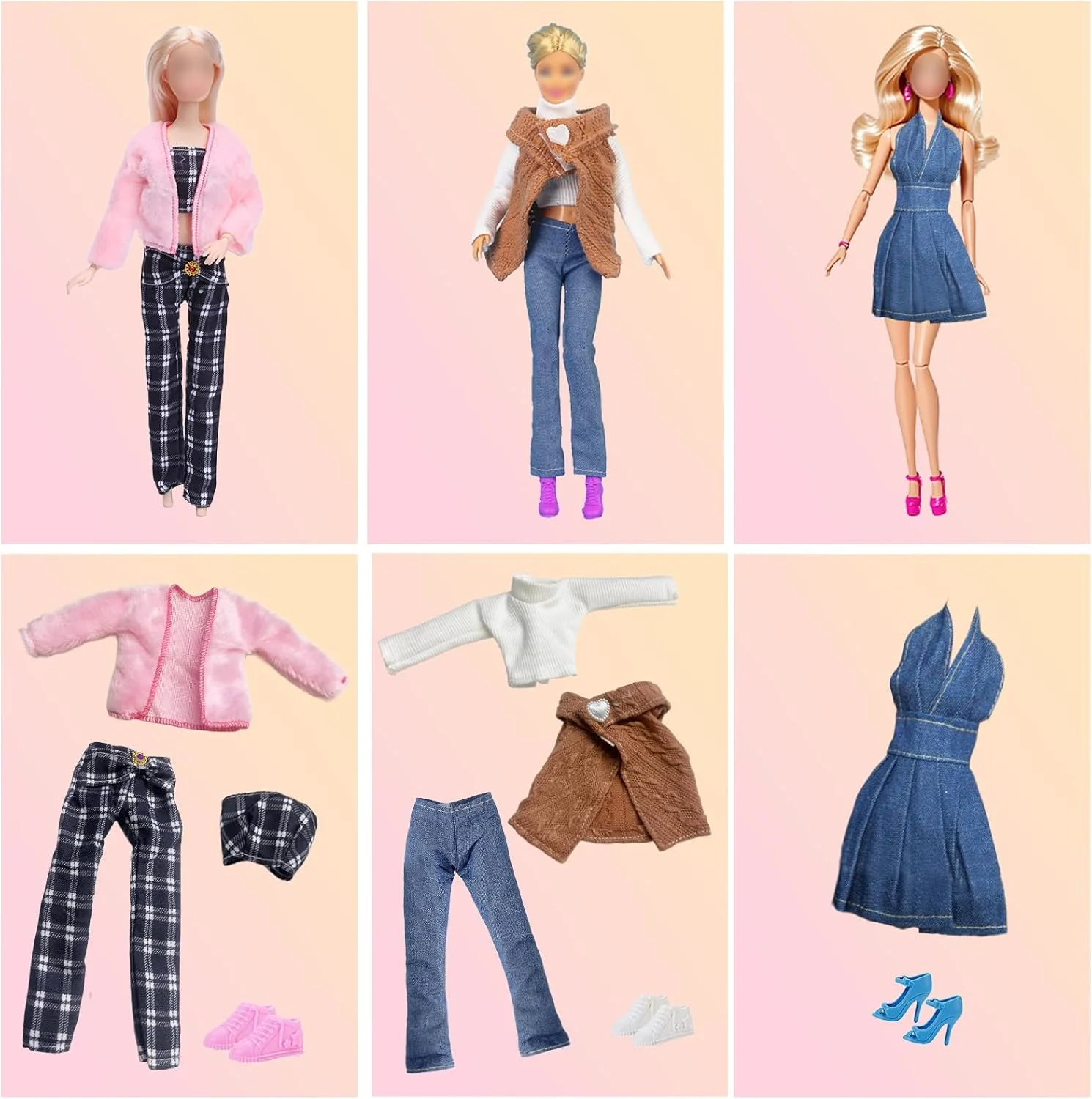 19 تکه لباس عروسک سازگار با عروسک باربی شامل ست لباس پری دریایی، ست جلیقه پولیشی، ست ژاکت پولیشی، لباس خال خالی، لباس پاپیونی، لباس جین، 2 لوازم جانبی، 7 کفش برای عروسک های 11.5 اینچی هدیه دخترانه 19 تکه لباس عروسک سازگار با عروسک باربی شامل ست لباس پری دریایی، ست جلیقه پولیشی، ست ژاکت پولیشی، لباس خال خالی، لباس پاپیونی، لباس جین، 2 لوازم جانبی، 7 کفش برای عروسک های 11.5 اینچی هدیه دخترانه
