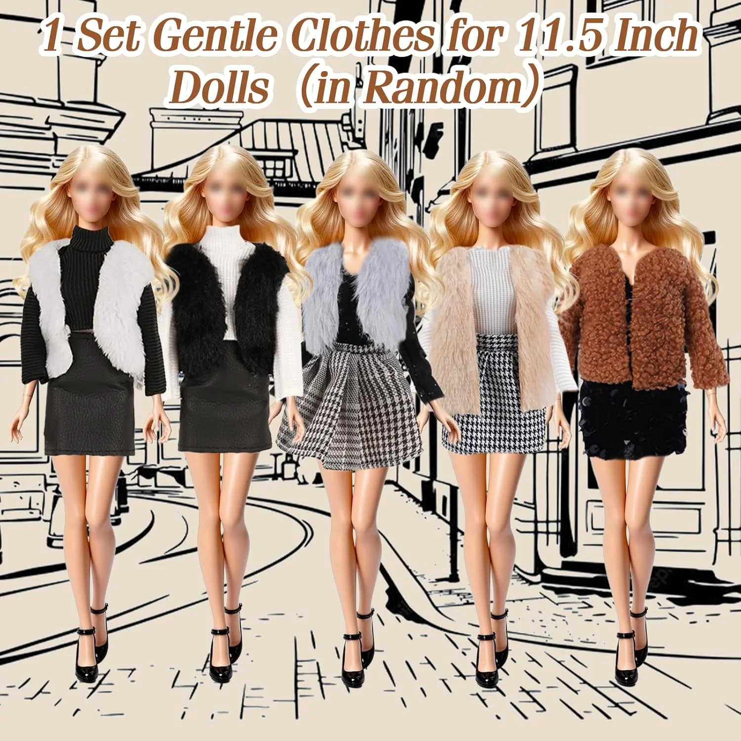 21 دست لباس عروسک کلاسیک سازگار با باربی، ست مخمل مدل سوپر، ست جلیقه مخمل، ست بافتنی ضخیم، ست جین، لباس خالدار، لباس اکلیلی، 6 کفش، 6 لوازم جانبی برای عروسک های 11.5 اینچی 21 دست لباس عروسک کلاسیک سازگار با باربی، ست مخمل مدل سوپر، ست جلیقه مخمل، ست بافتنی ضخیم، ست جین، لباس خالدار، لباس اکلیلی، 6 کفش، 6 لوازم جانبی برای عروسک های 11.5 اینچی