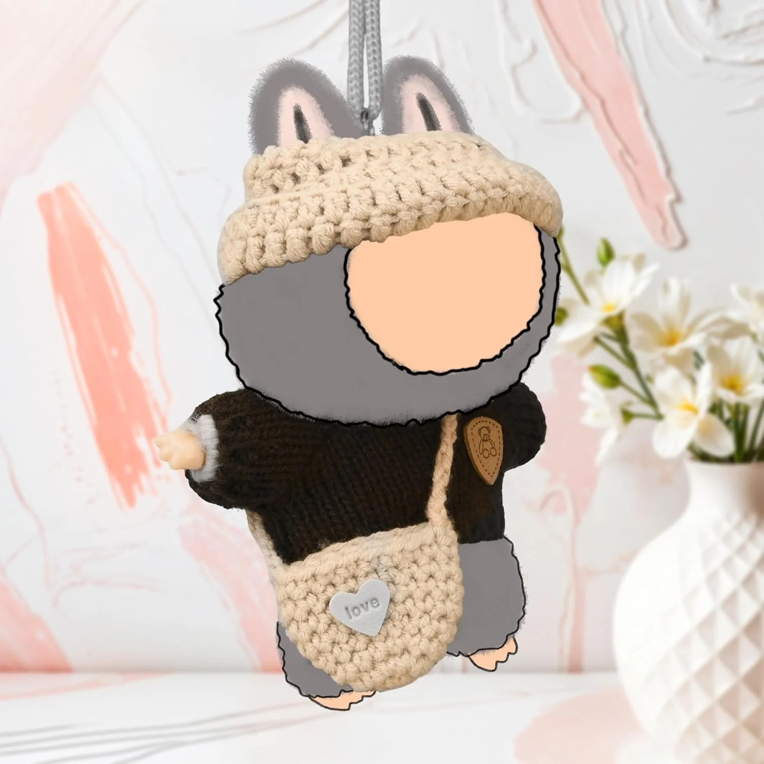 ست لباس عروسک بافتنی دست ساز برای عروسک های 15-17 سانتی متری، ست لباس عروسک 3 تکه ممتاز، لوازم جانبی عروسک شامل لباس، کلاه و کوله پشتی، لباس پوشیدن زیبا با سبک منحصر به فرد